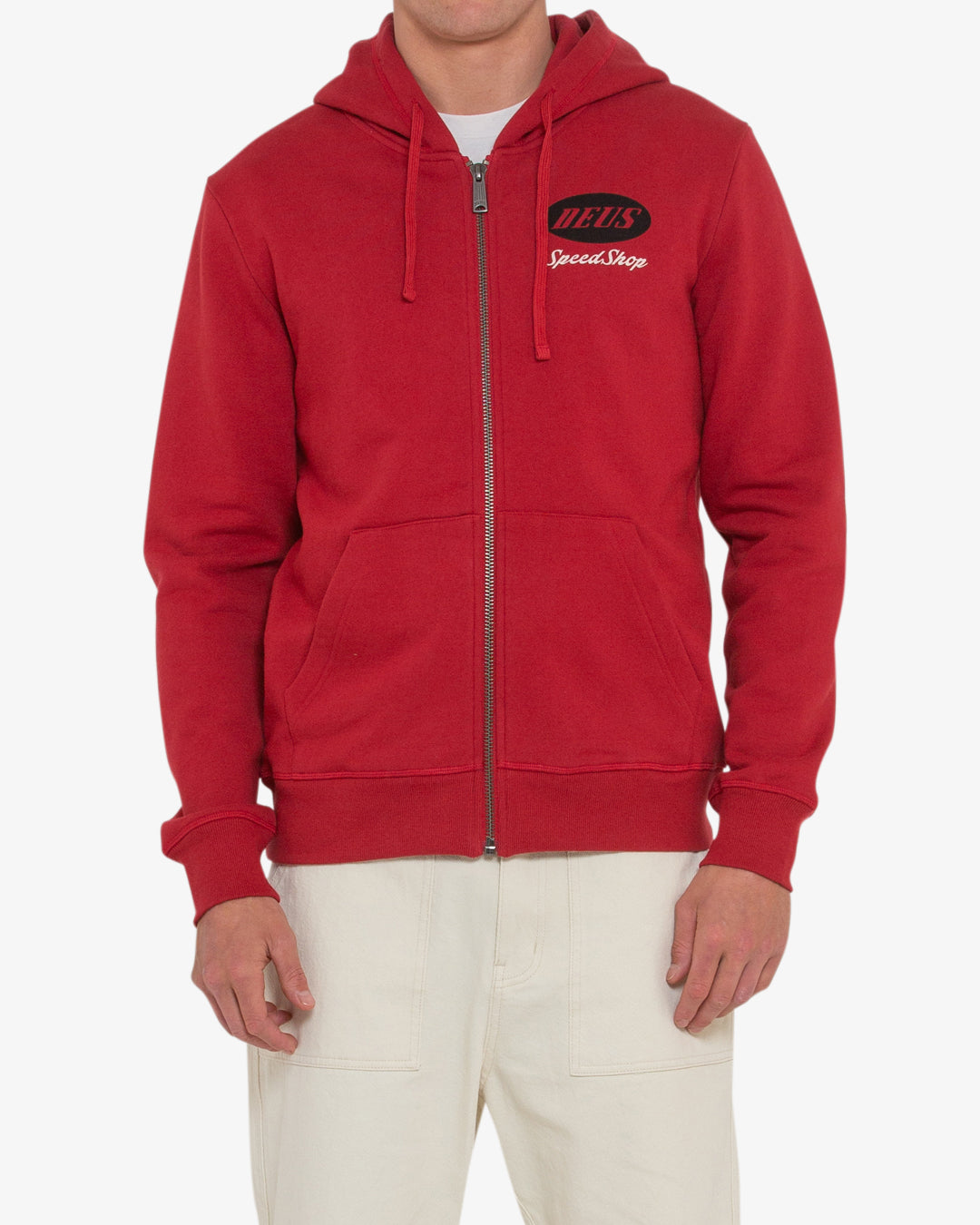 Tin-Lizzie Zip Hoodie - Chilli Red