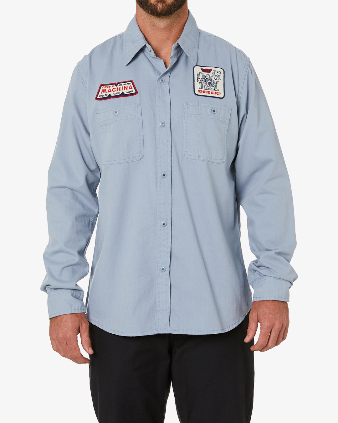 Speed Shop Shirt (Regular Fit) - Blue Fog