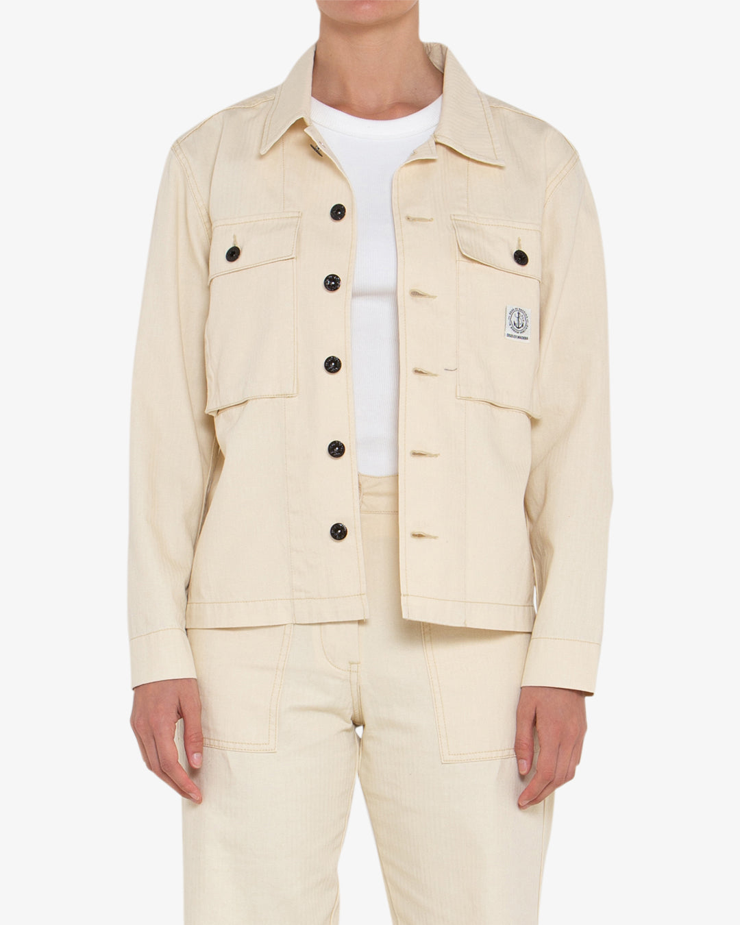 Hbt Naval Overshirt - Bone White