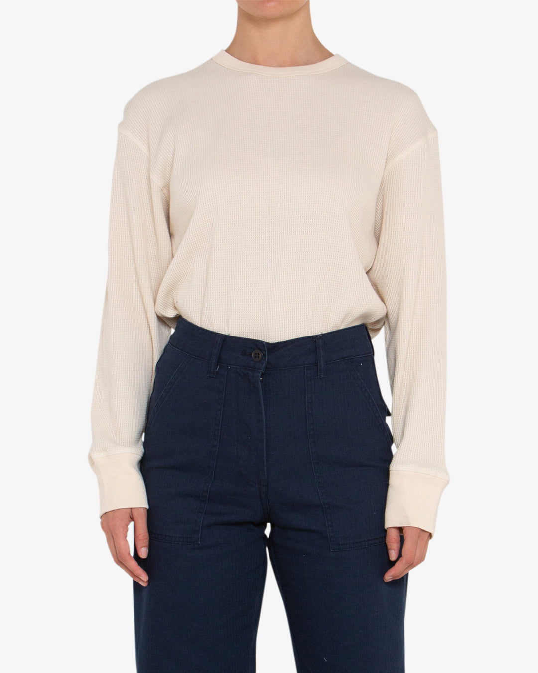 Loni Waffle Knit - Bone White