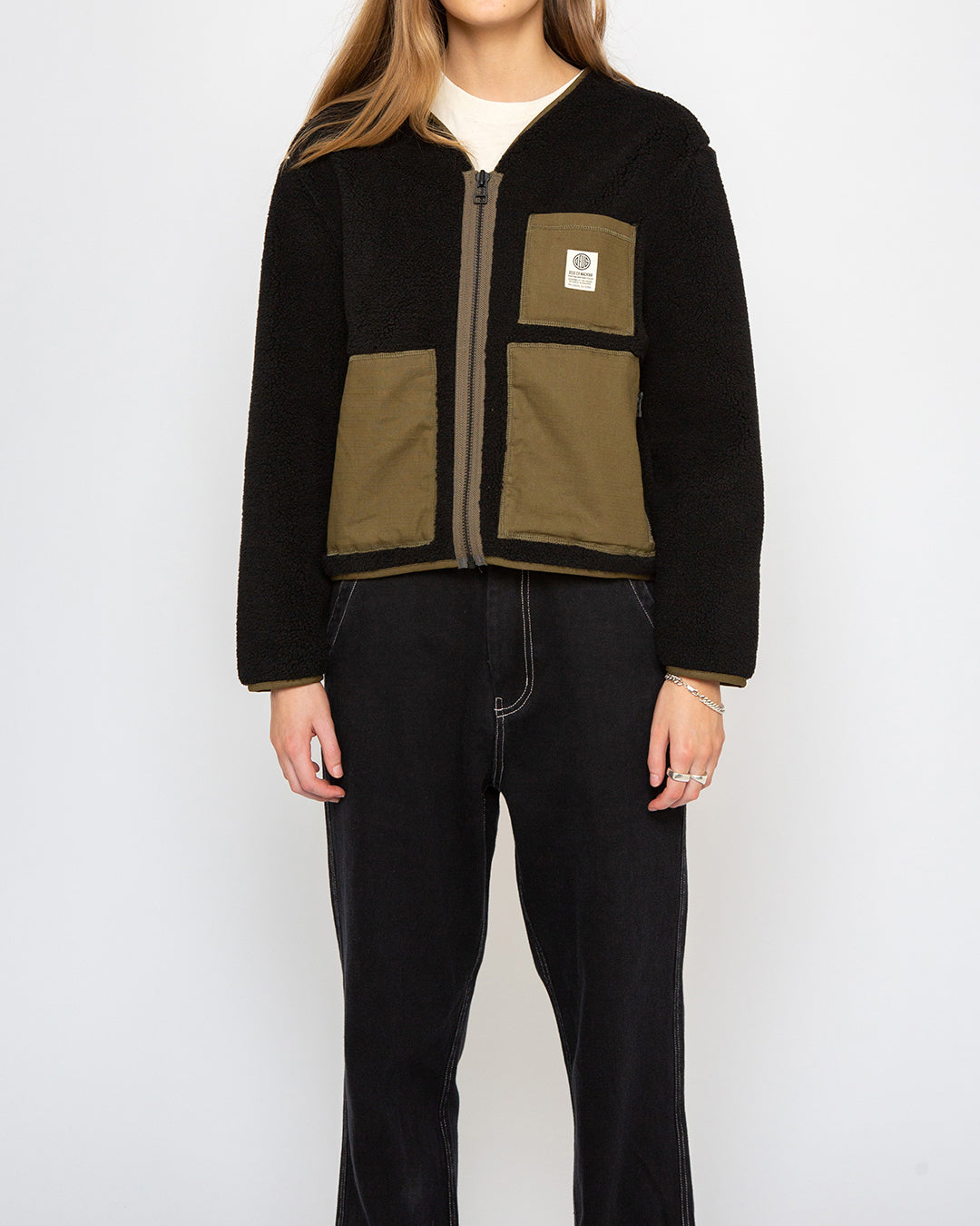 Ada Fleece Jacket (Oversized Fit) - Black