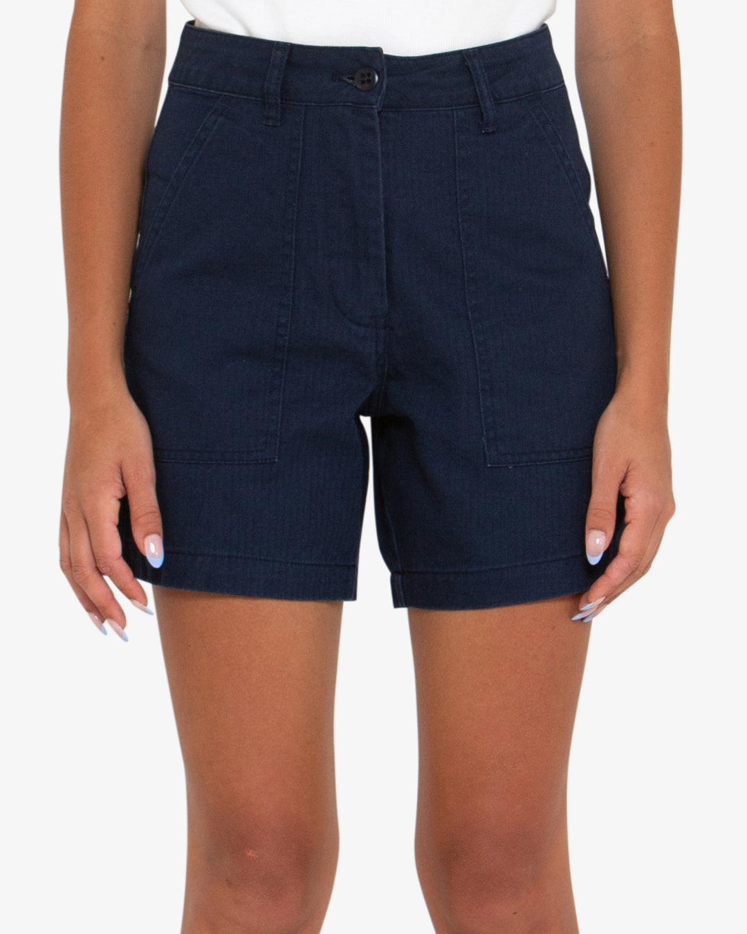 Mona Herringbone Short - Navy