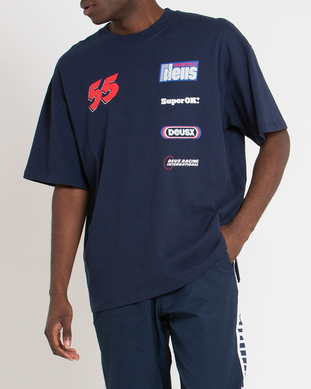 Moto Decal Tee - Estate Blue