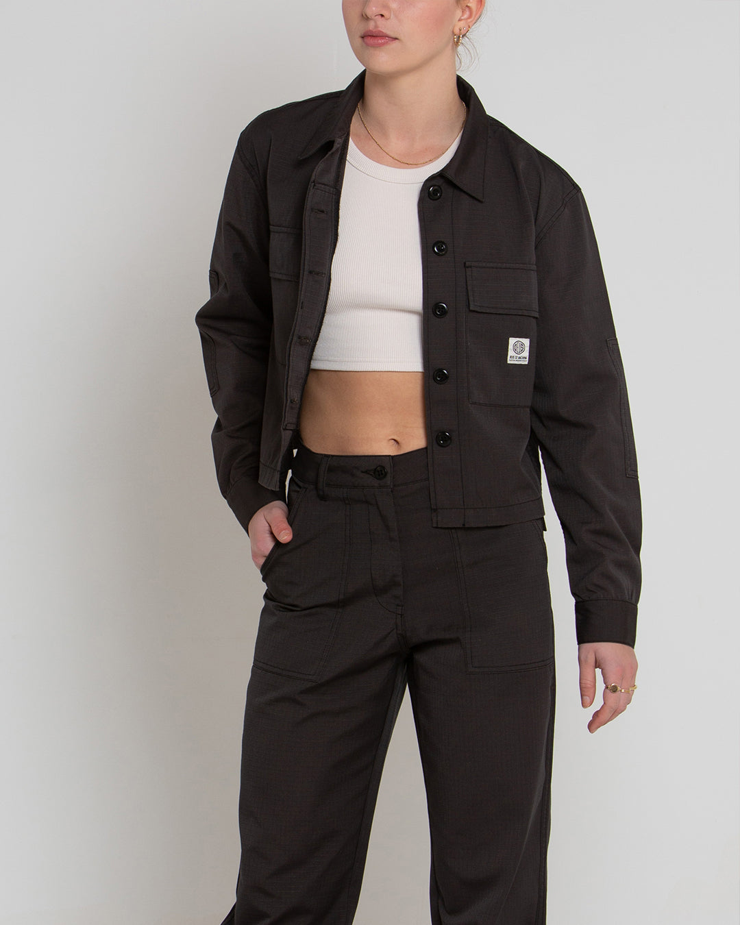 Cropped BDU Shirt - Anthracite