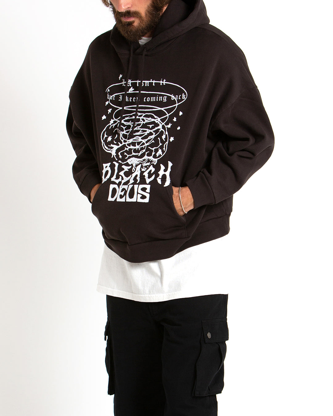 Brainwash Hoodie - Washed Black