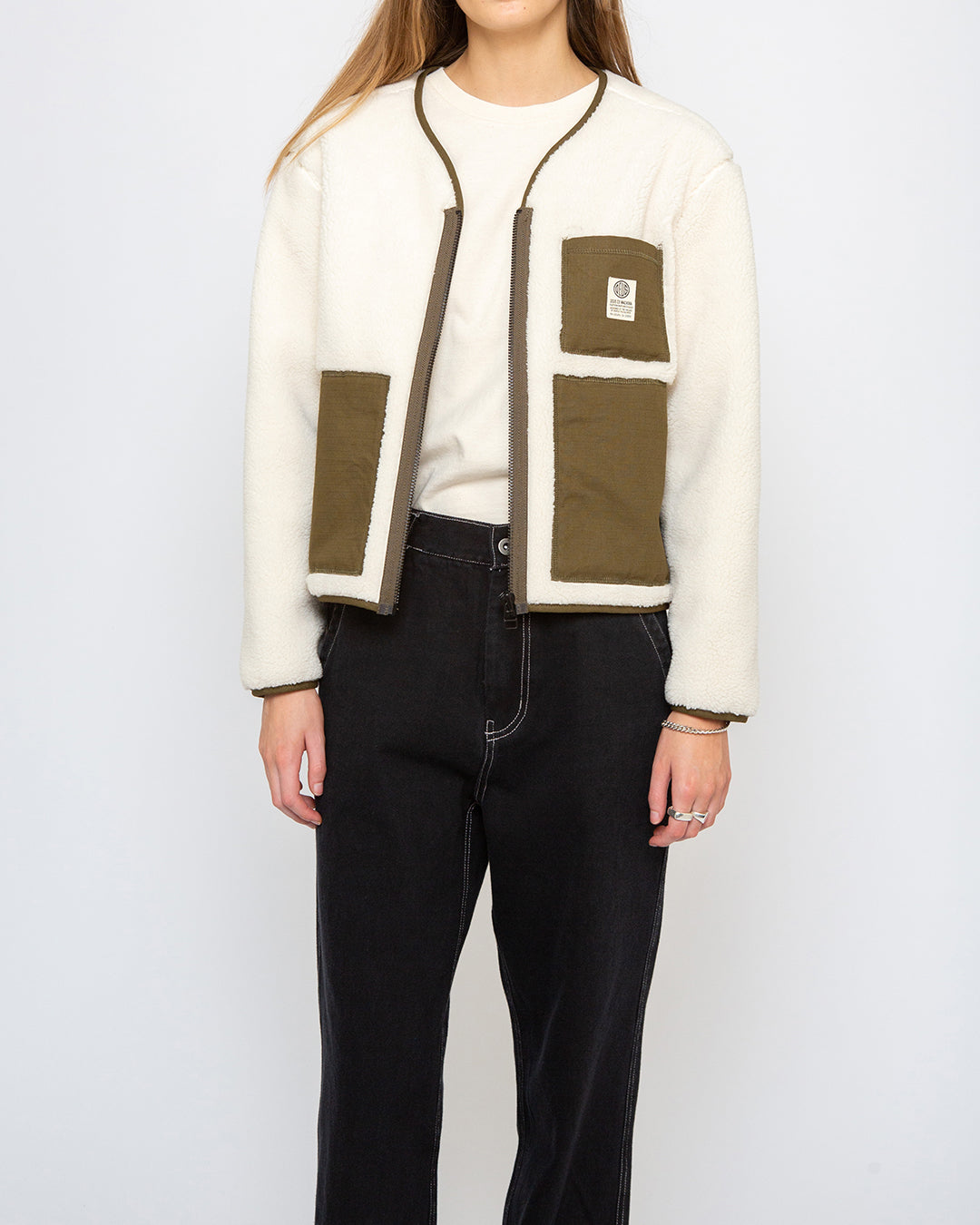 Ada Fleece Jacket (Oversized Fit) - Dirty White