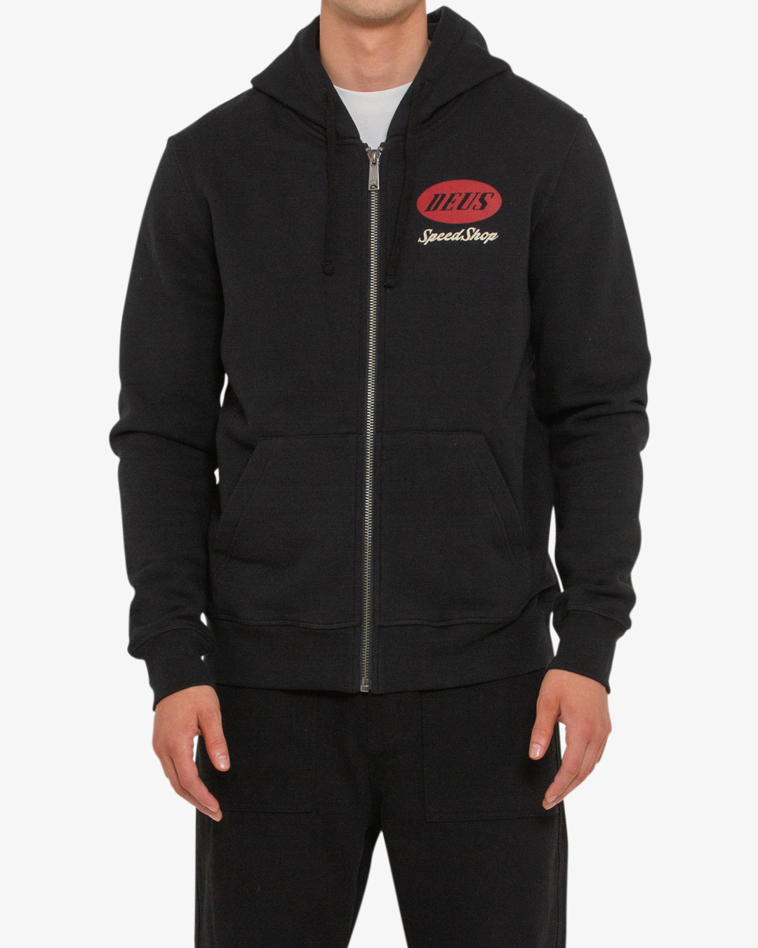 Tin-Lizzie Zip Hoodie - Black