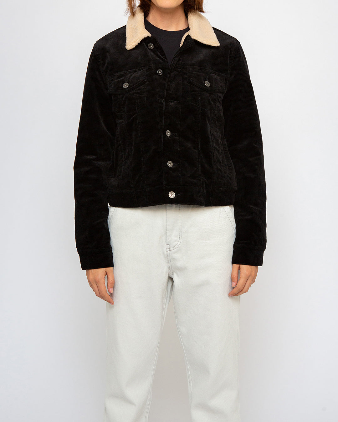 Cord Trucker (Regular Fit) - Black