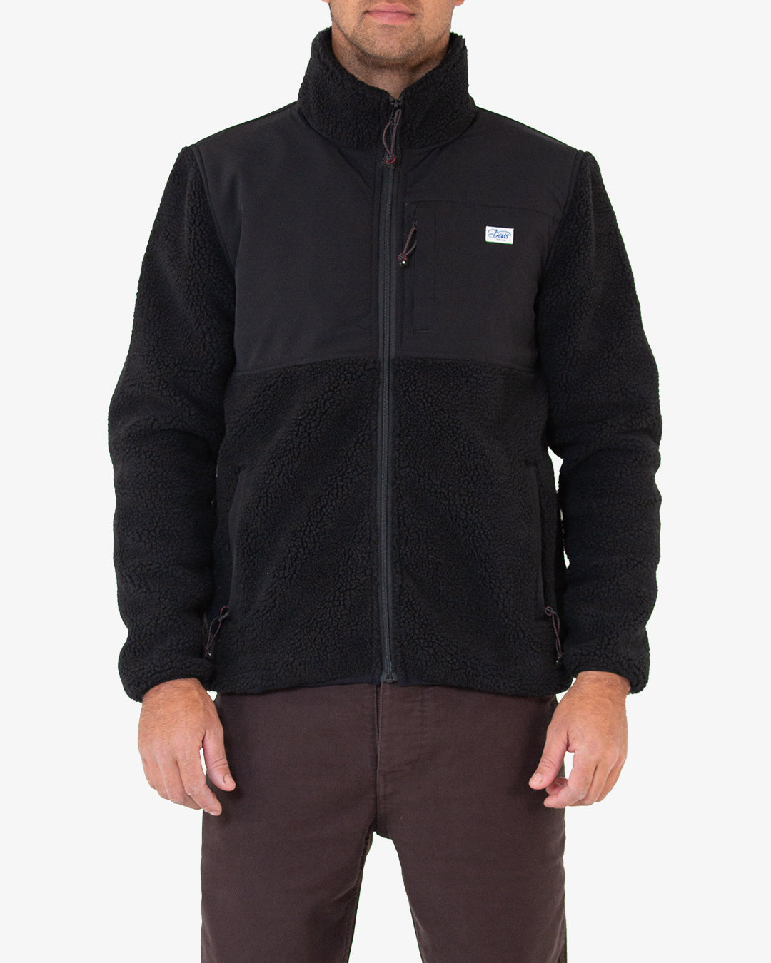 Fletcher Panel Fleece (Regular Fit) - Black