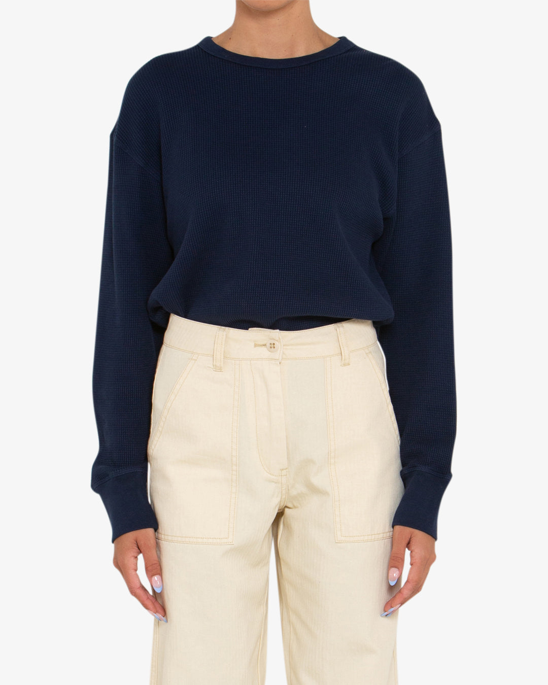 Loni Waffle Knit - Navy