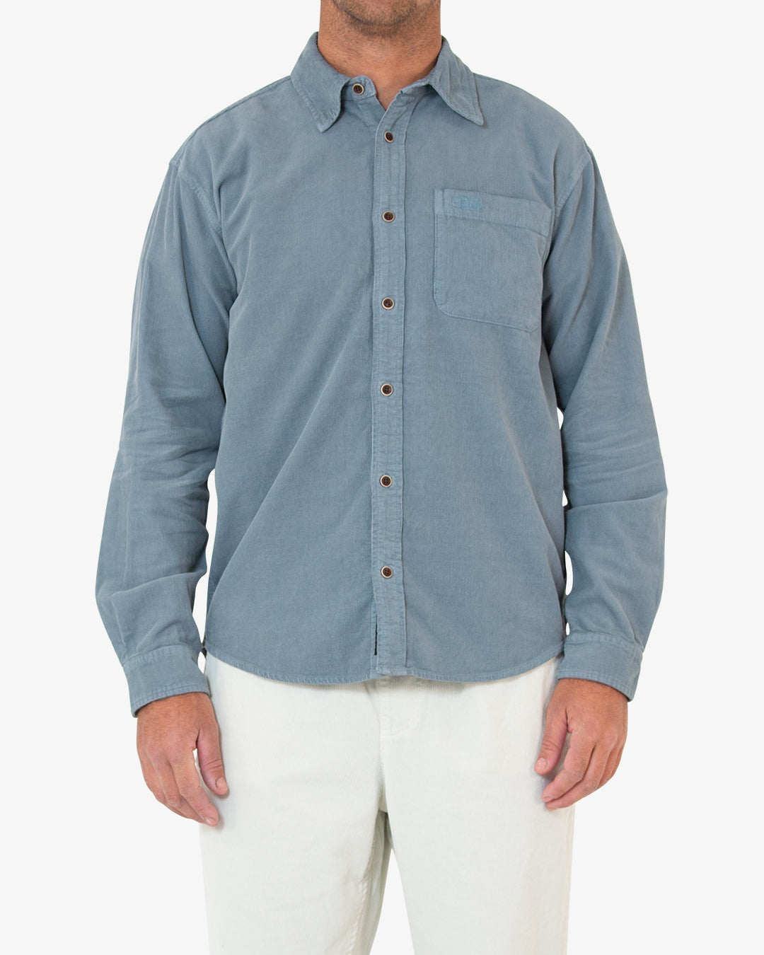 Allen Cord Shirt (Oversized Fit) - Smoke Blue