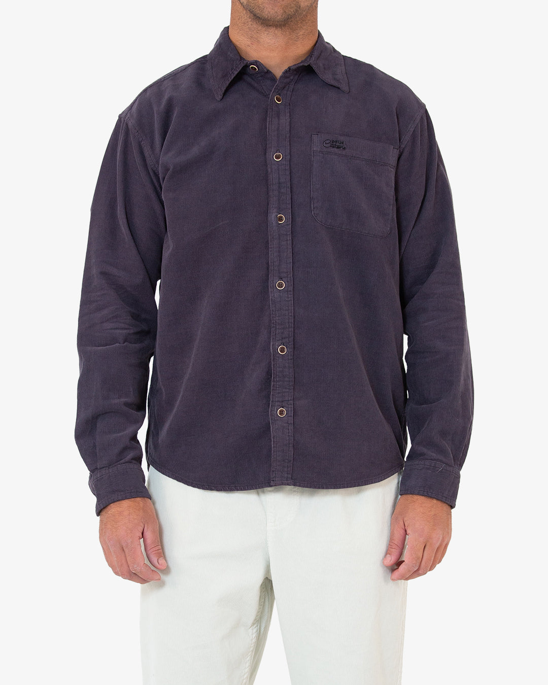 Allen Cord Shirt (Oversized Fit) - Shadow Black