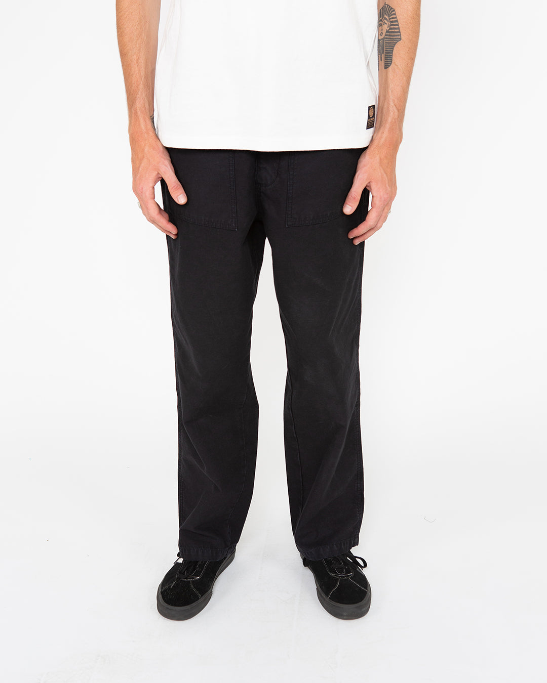 Harris Cropped Fatigue Pant - Black
