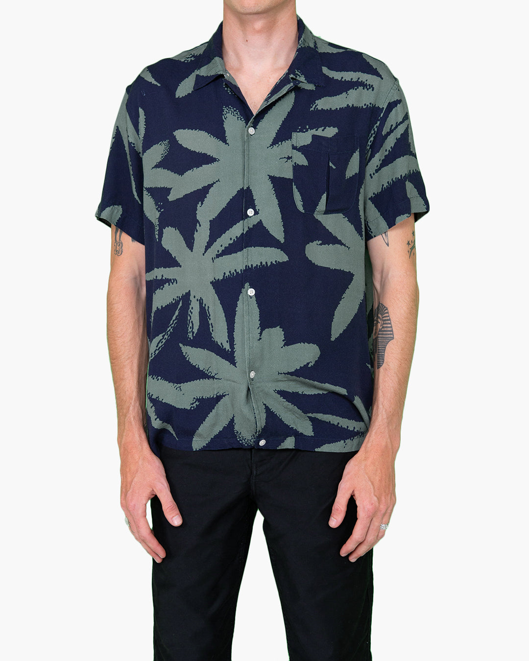 Hot Coral Short Sleeve Shirt (Relaxed) - Teal