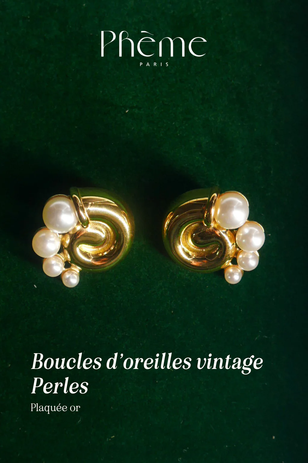 Boucles d'oreilles vintage perles - Plaqué or