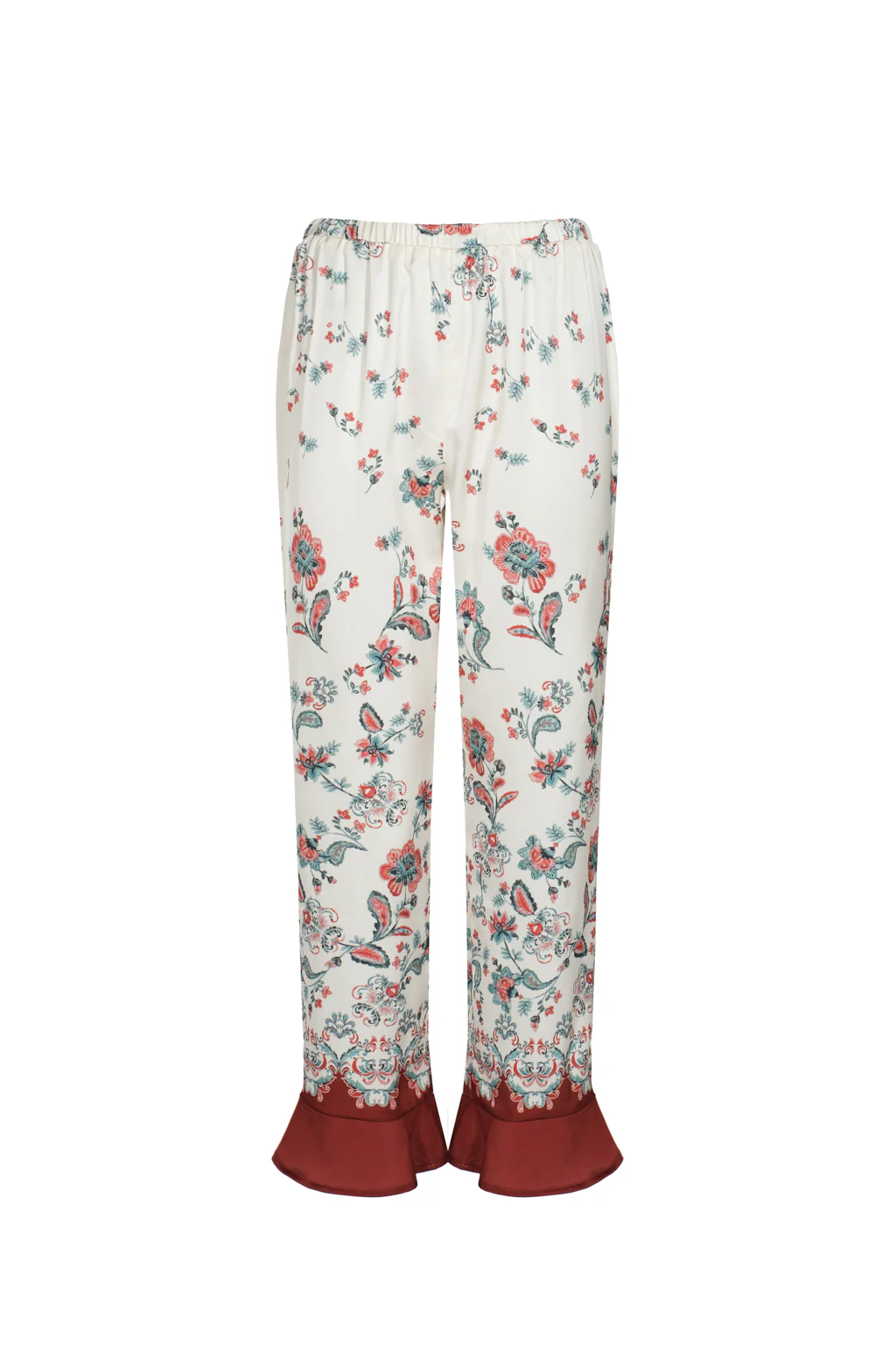 Pantalon droit à imprimé - fleur vintage