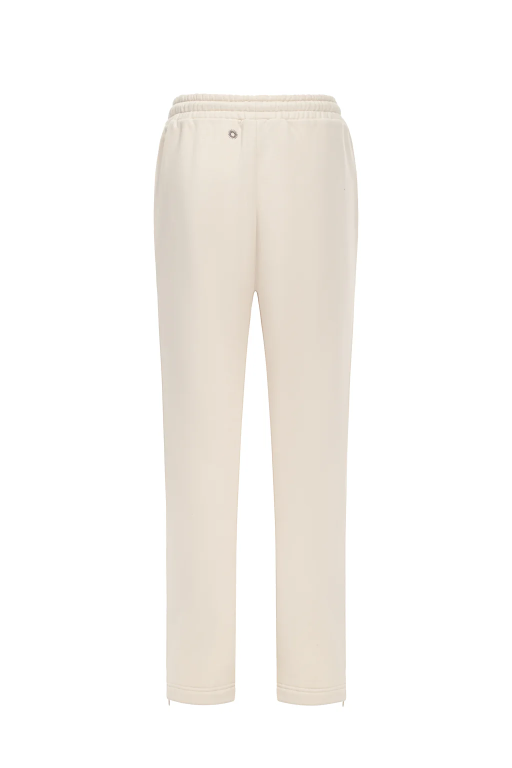 Pantalon sweat en jersey de coton mélangé à broderies - beige