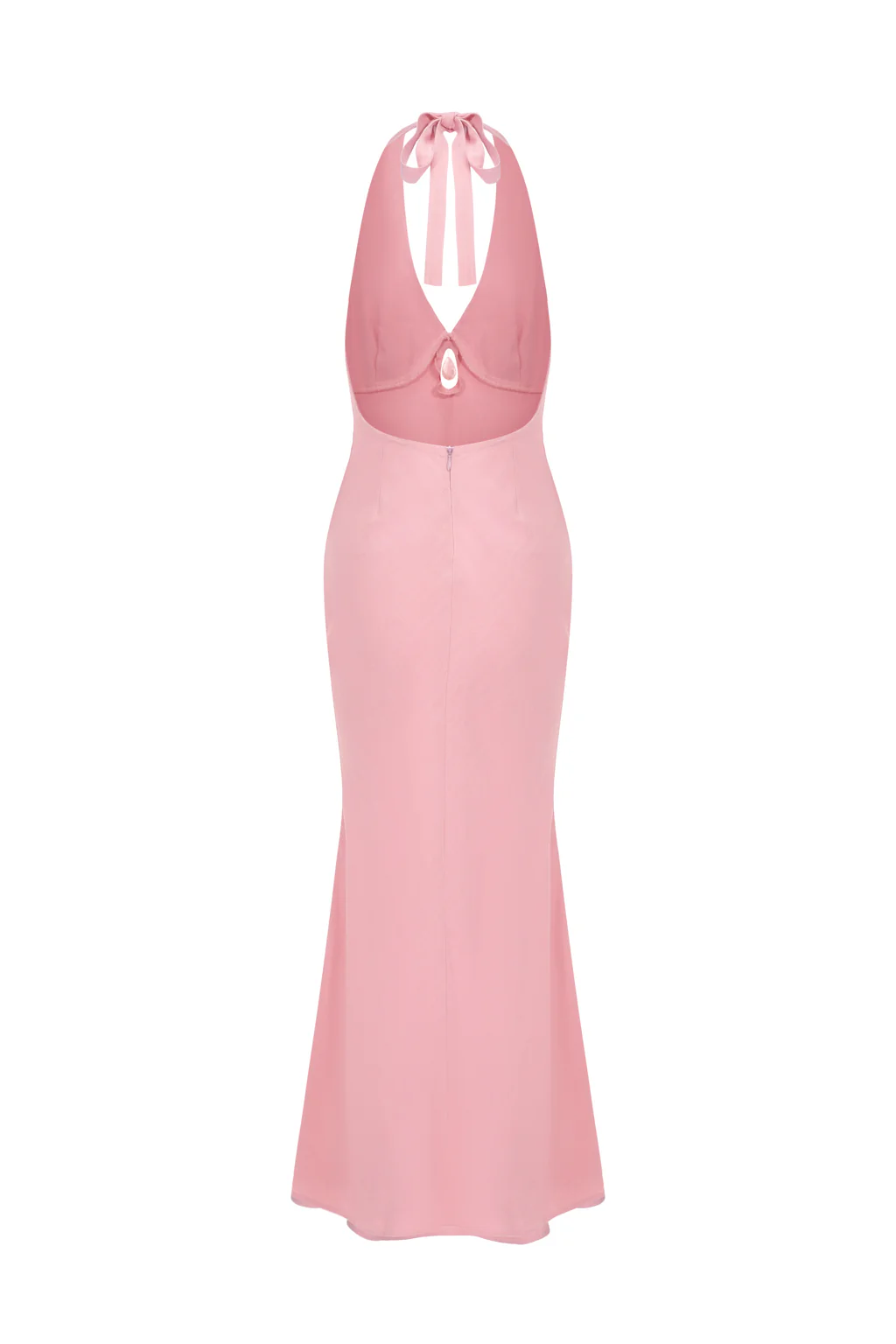 Robe midi dos nu avec cristal - Rose poudré