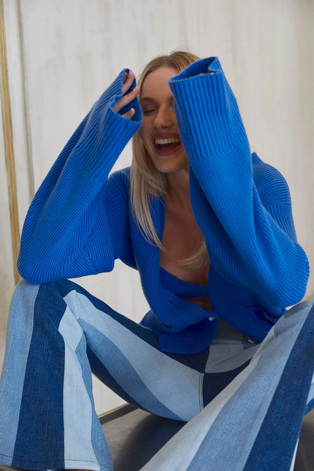 Cardigan Oversize en Pur Cachemire - Bleu Galaxie