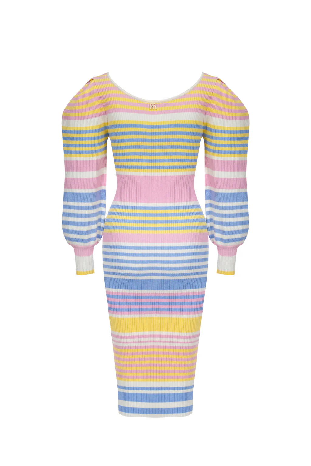 Robe en maille presque parfaite - rayures pastels