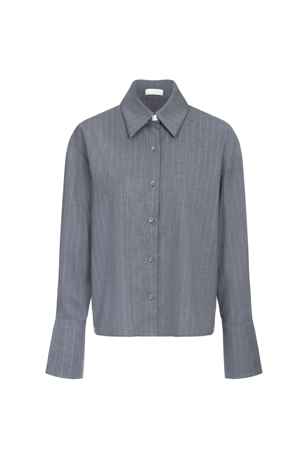 Chemise oversize à rayures - gris