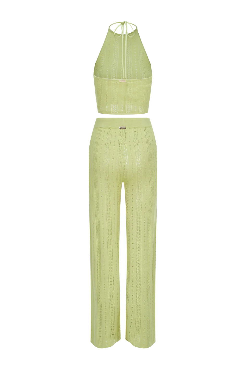 Uniforme en Maille Ajourée Haut Licou et Pantalon Vert Pomme