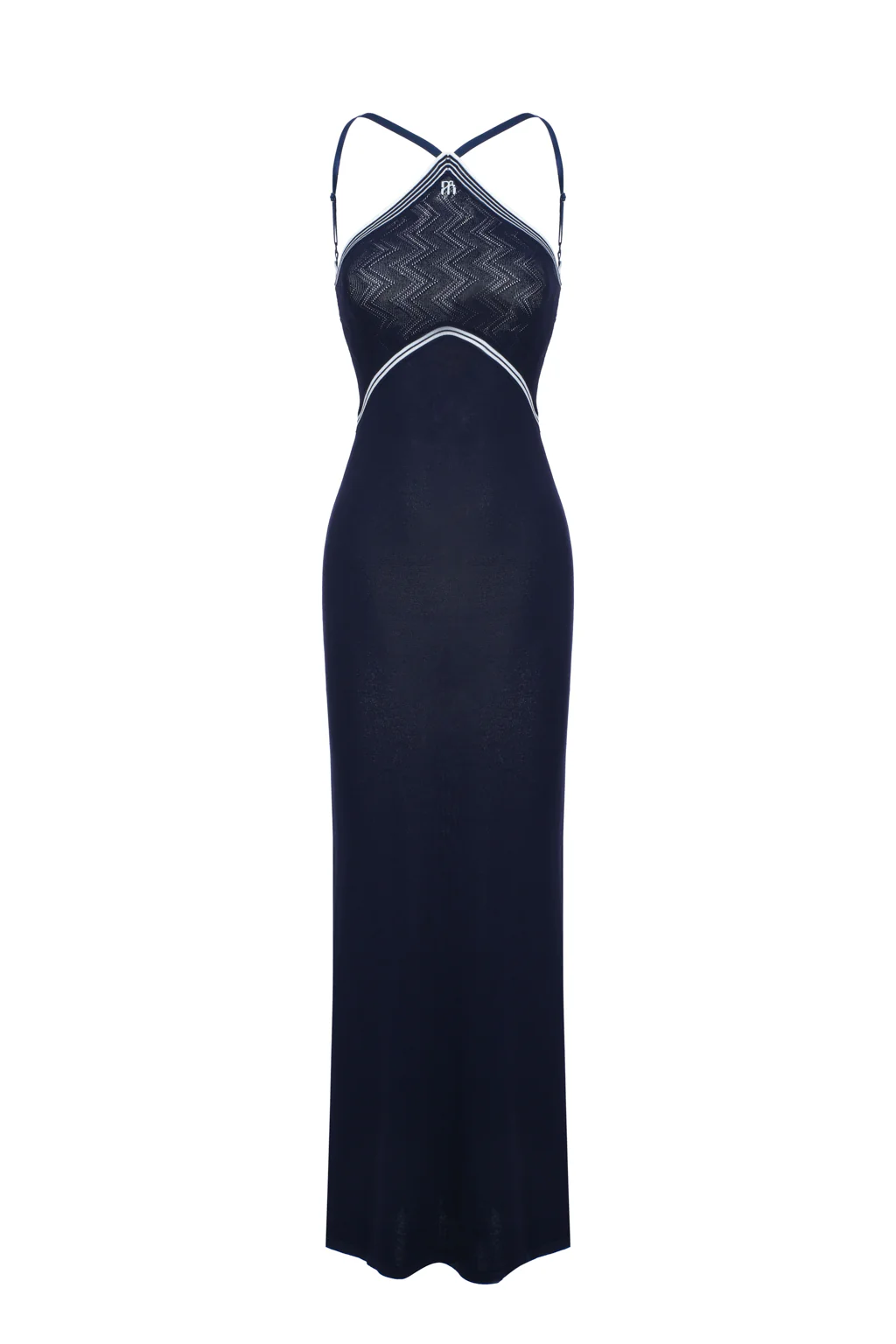 Robe en maille flèche - bleu marine