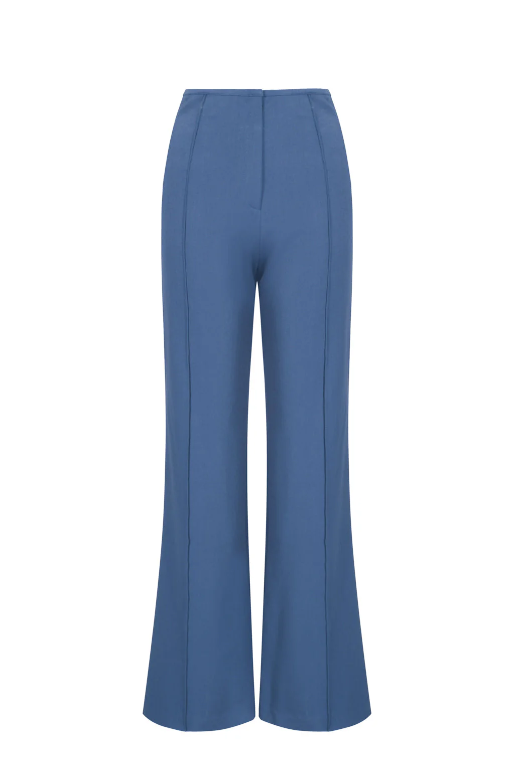 Pantalon droit taille haute - bleu denim