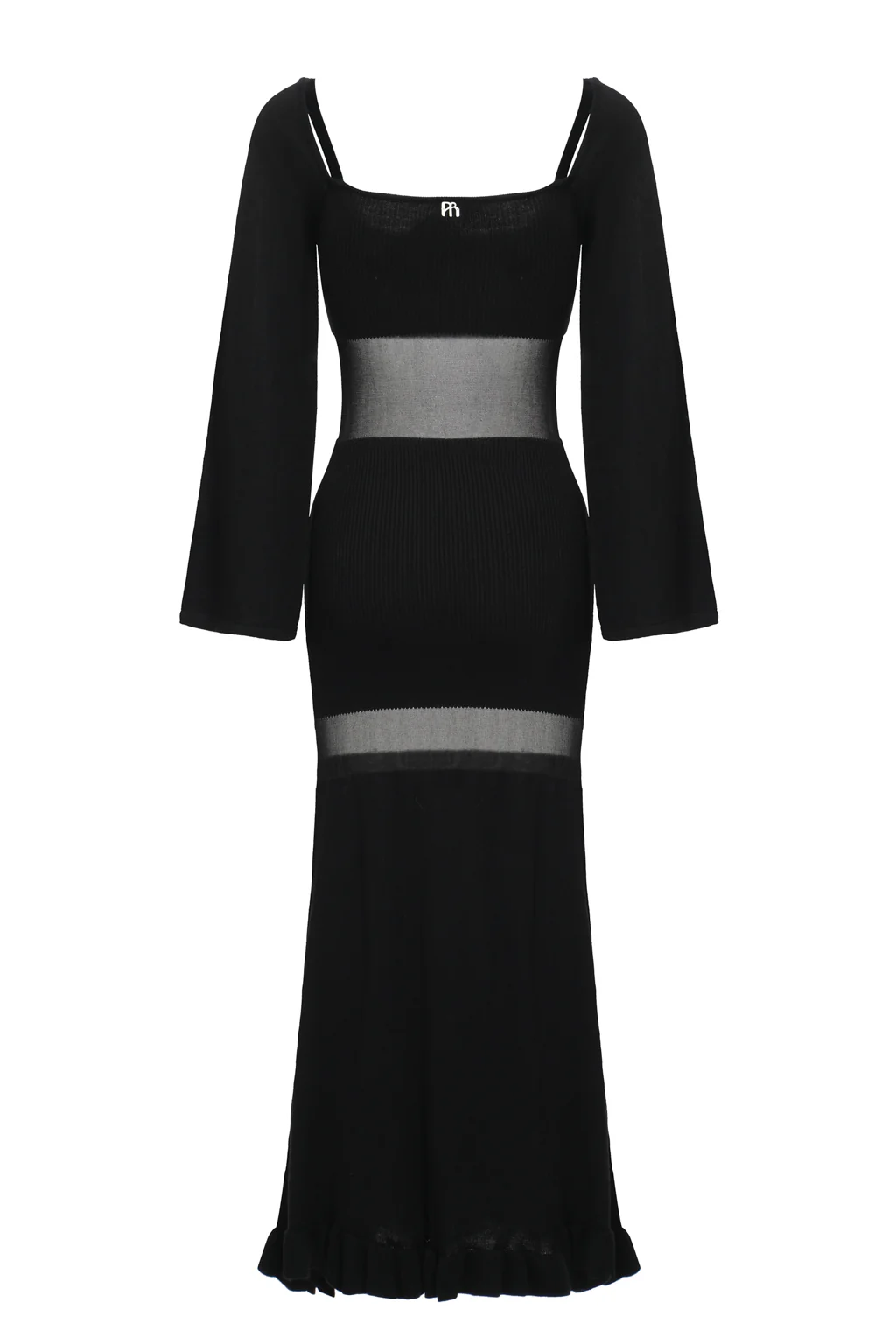 Robe longue en maille opaque - noir