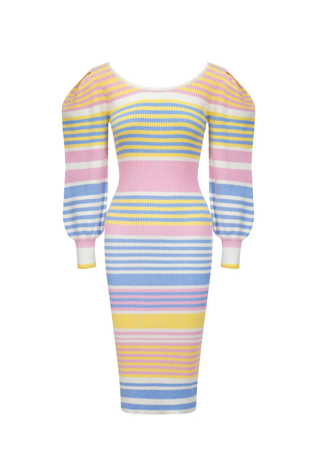 Robe en maille presque parfaite - rayures pastels