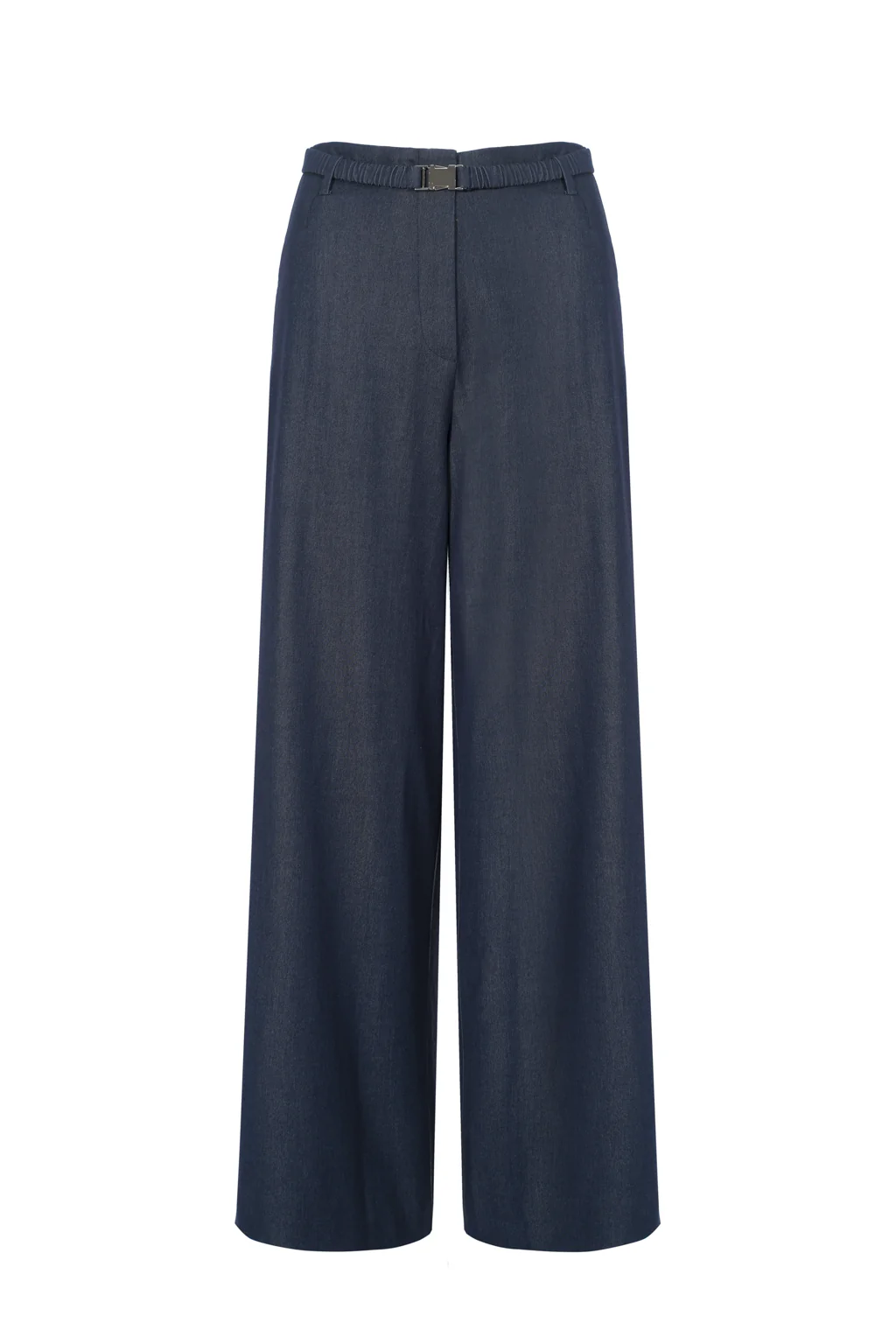 Pantalon large à ceinture élastique - Bleu jean