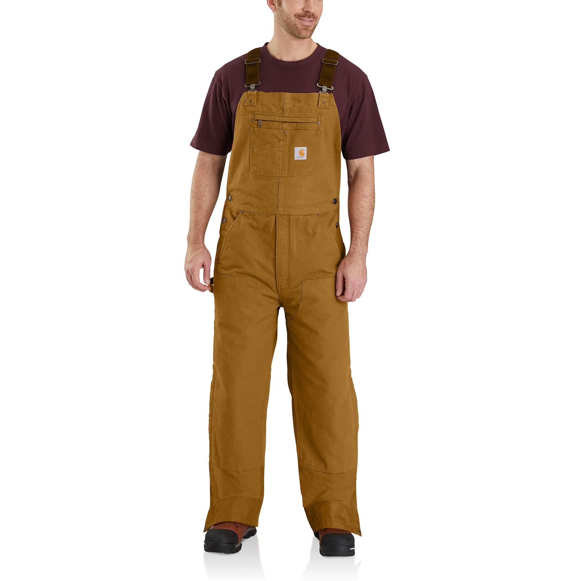 Loose Fit Washed Duck Insulated Bib Overall - Carhartt Outlet