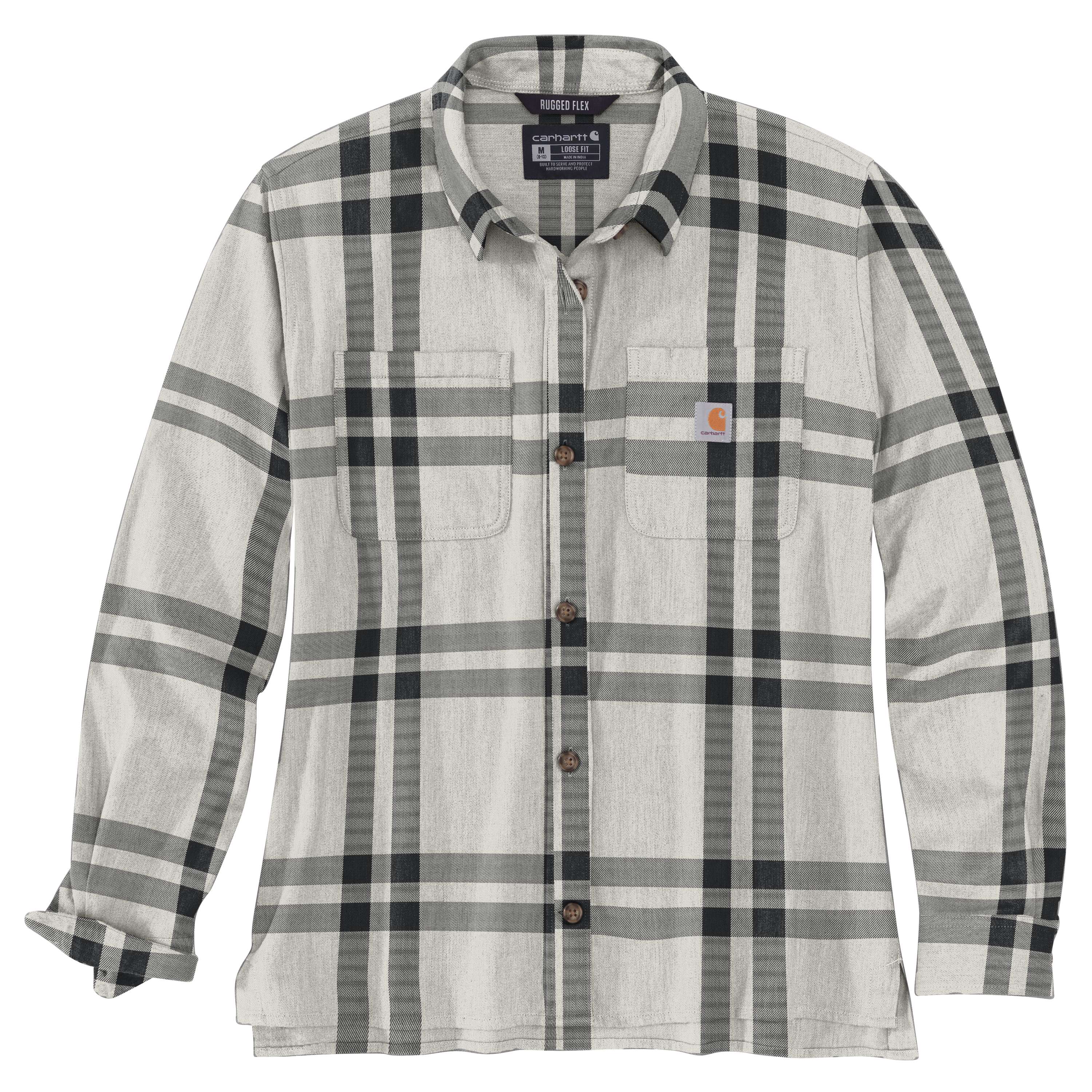 Women's Rugged Flex Loose Fit Midweight Flannel Long-Sleeve Plaid Shirt - Carhartt Outlet