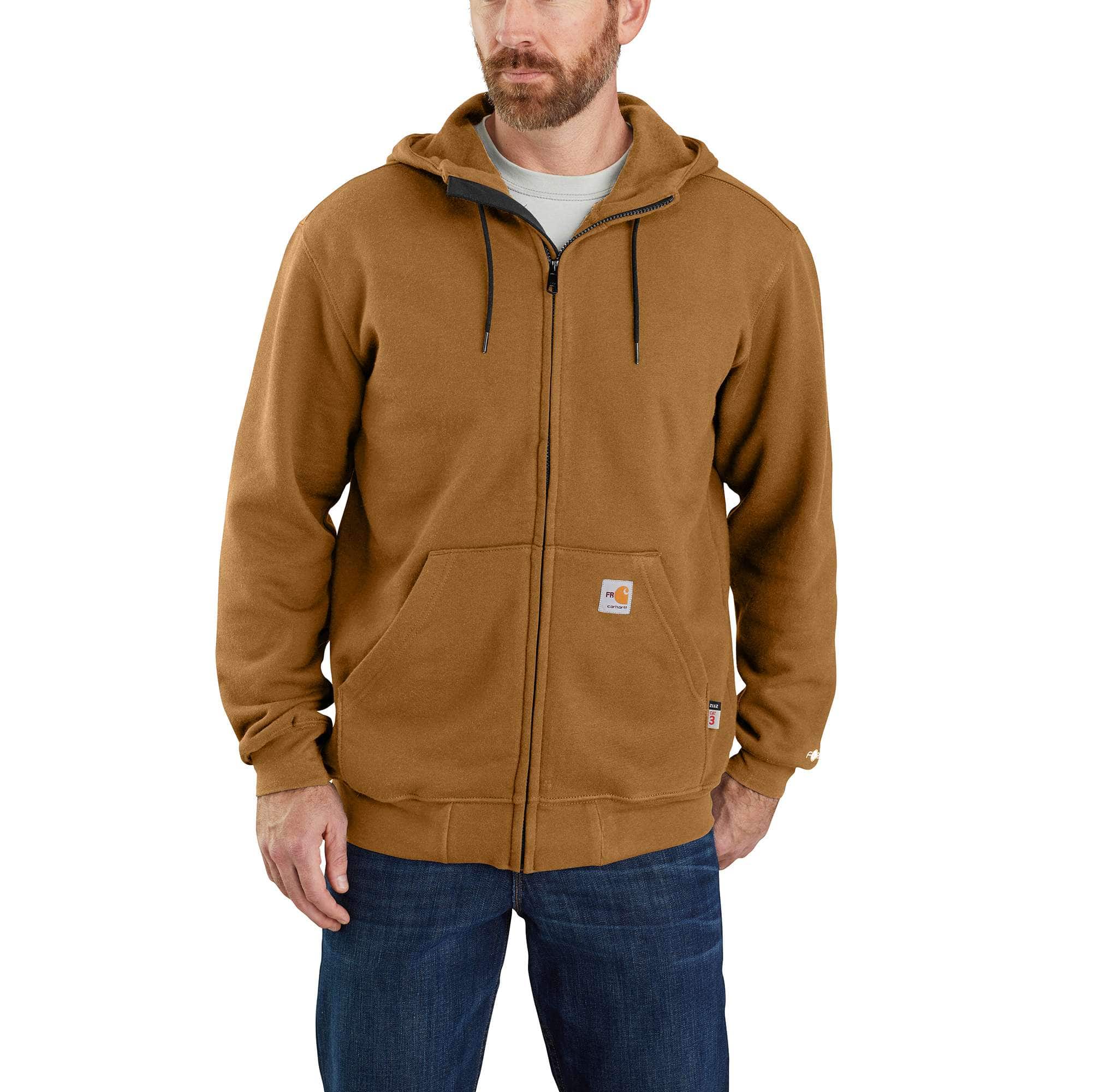 Flame-Resistant Carhartt Force Loose Fit Midweight Hooded Zip Front Sweatshirt - Carhartt Outlet