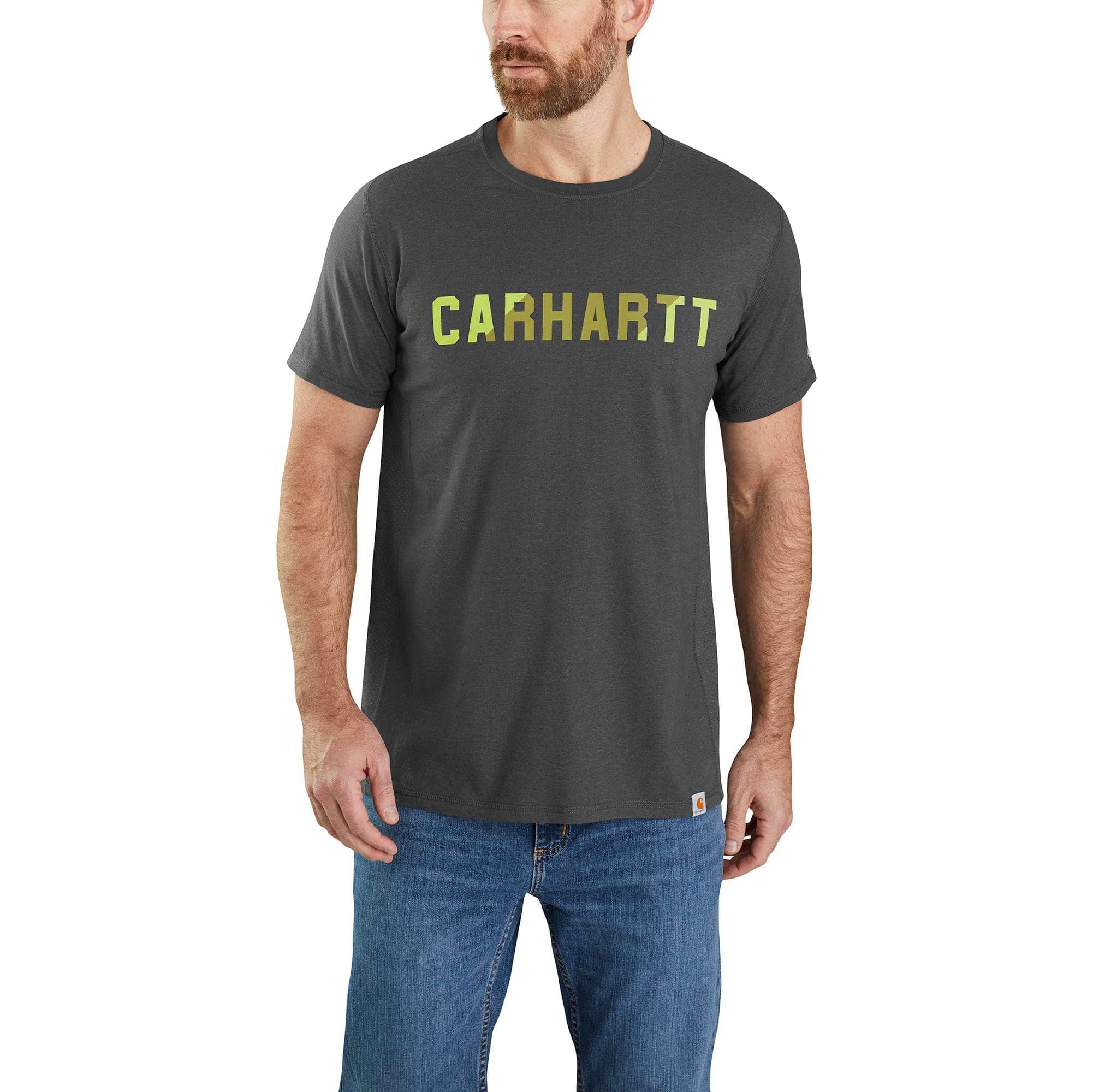 Carhartt Force Relaxed Fit Midweight Short-Sleeve Block Logo Graphic T-Shirt - Carhartt Outlet