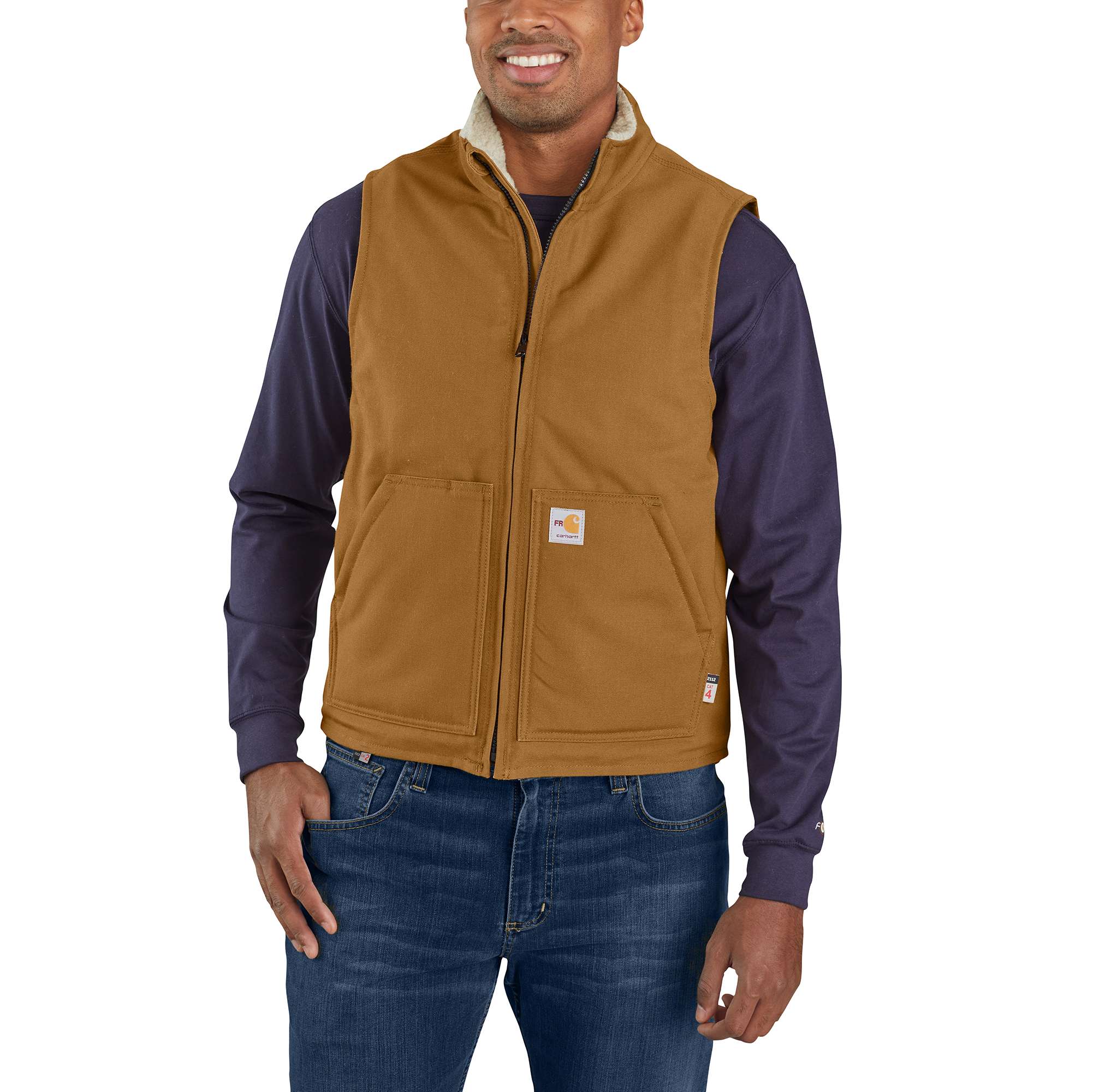 Flame-Resistant Duck Sherpa Lined Vest - Carhartt Outlet