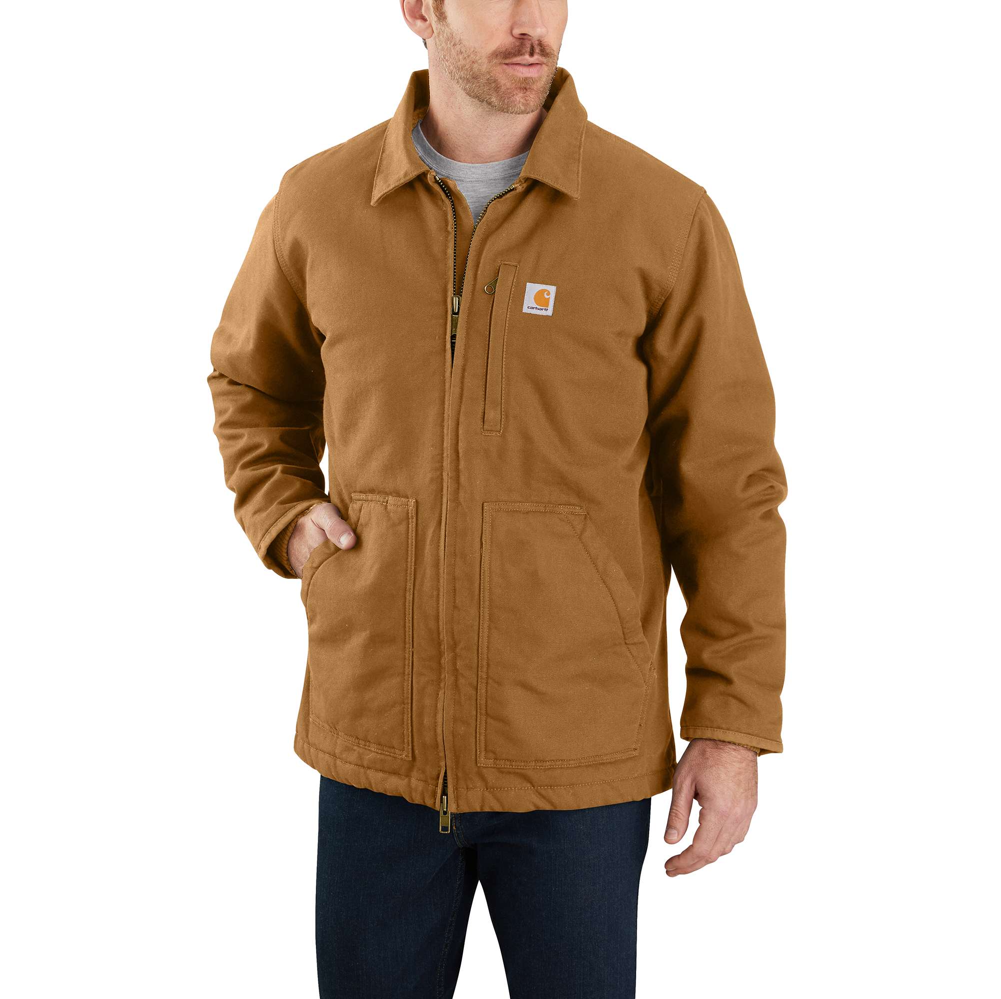 Loose Fit Washed Duck Sherpa-Lined Coat - 2 Warmer Rating - Carhartt Outlet