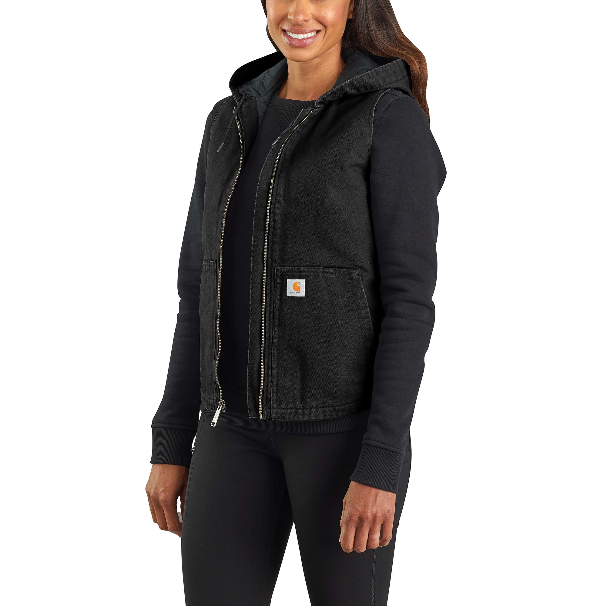 Women's Washed Duck Hooded Insulated Vest - Carhartt Outlet