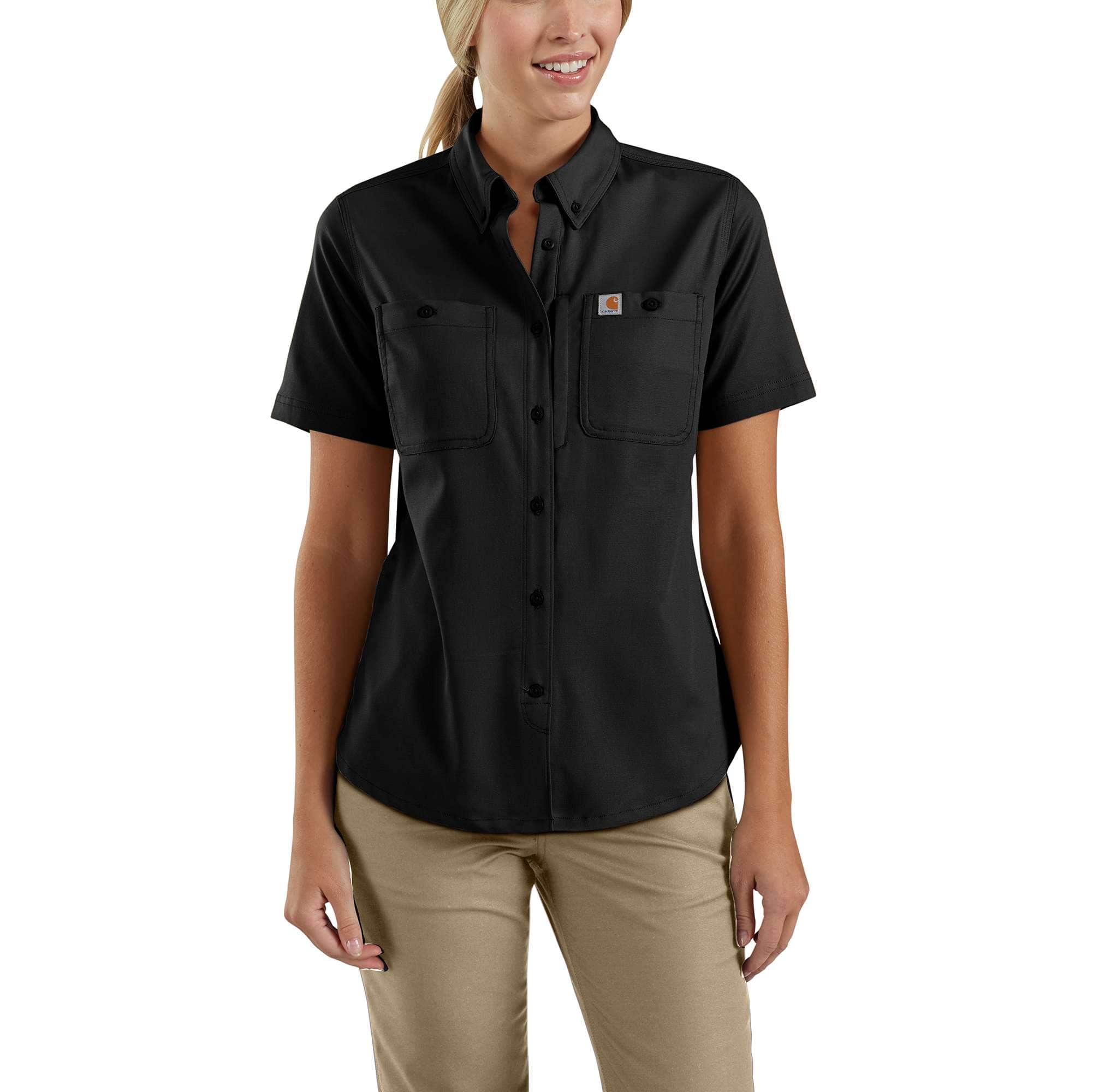 Women's Rugged Professional Series Relaxed Fit Canvas Short Sleeve Work Shirt - Carhartt Outlet