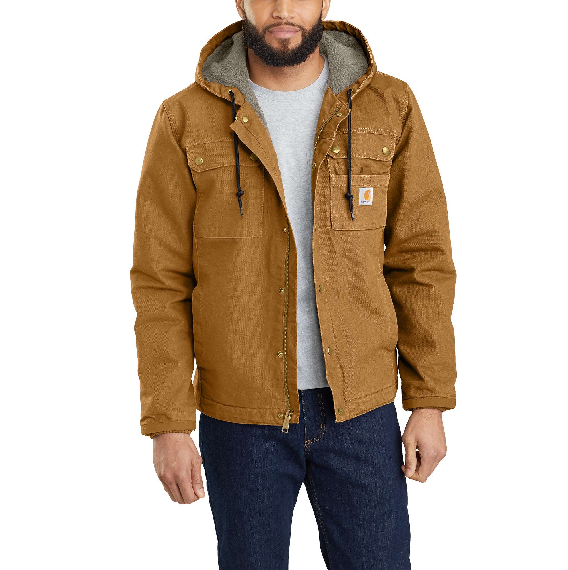 Relaxed Fit Washed Duck Sherpa-Lined Utility Jacket - Carhartt Outlet