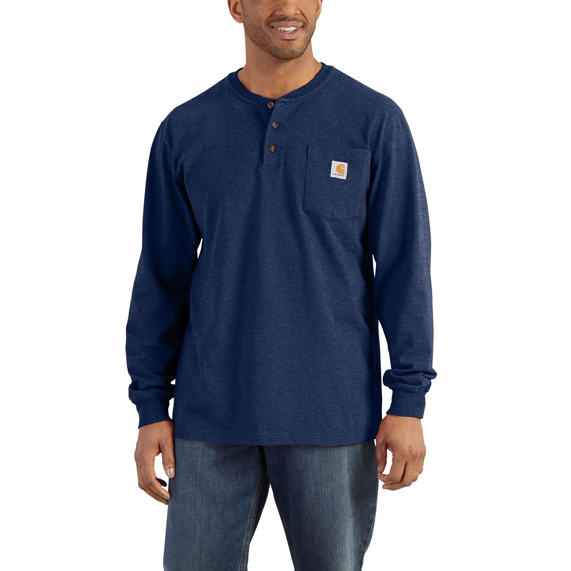 Loose Fit Heavyweight Long-Sleeve Pocket Henley T-Shirt - Carhartt Outlet