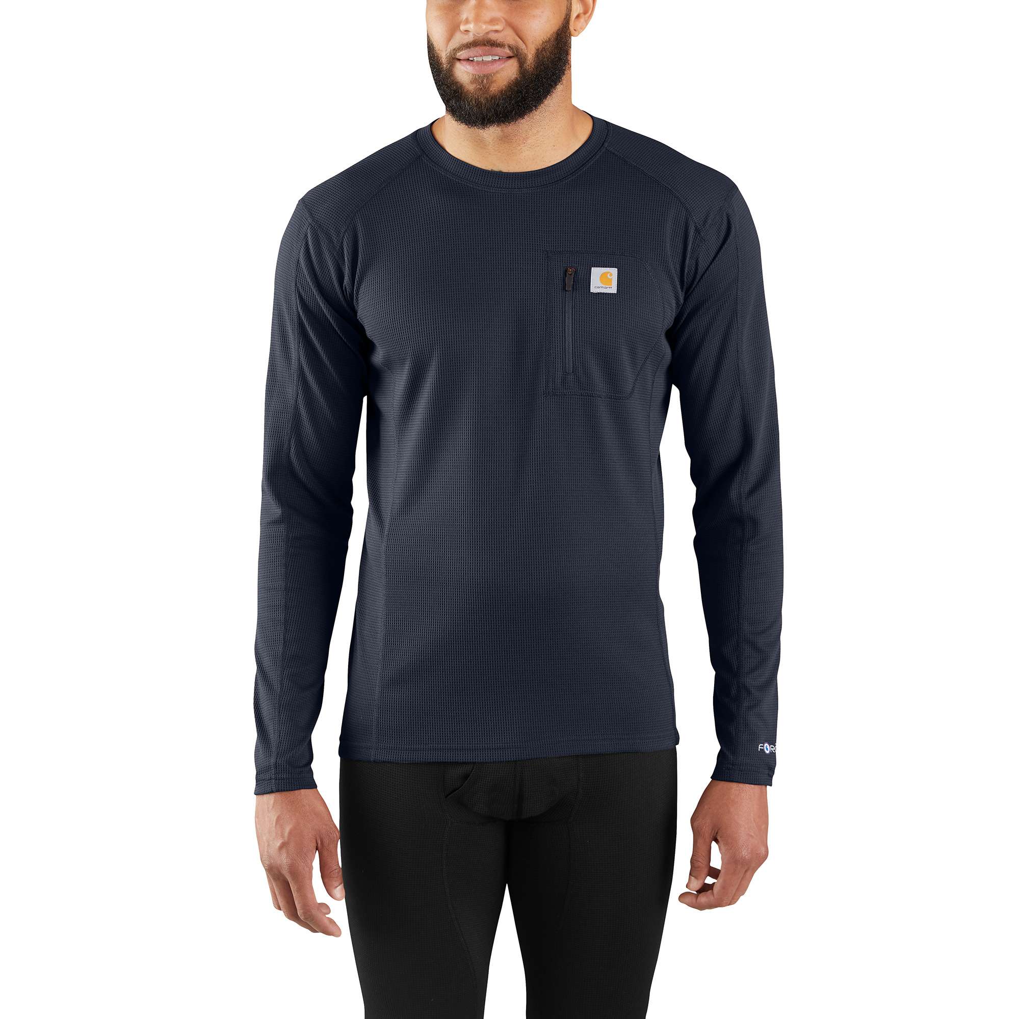 Carhartt Force Midweight Micro-Grid Base Layer Crewneck Pocket Top - Carhartt Outlet