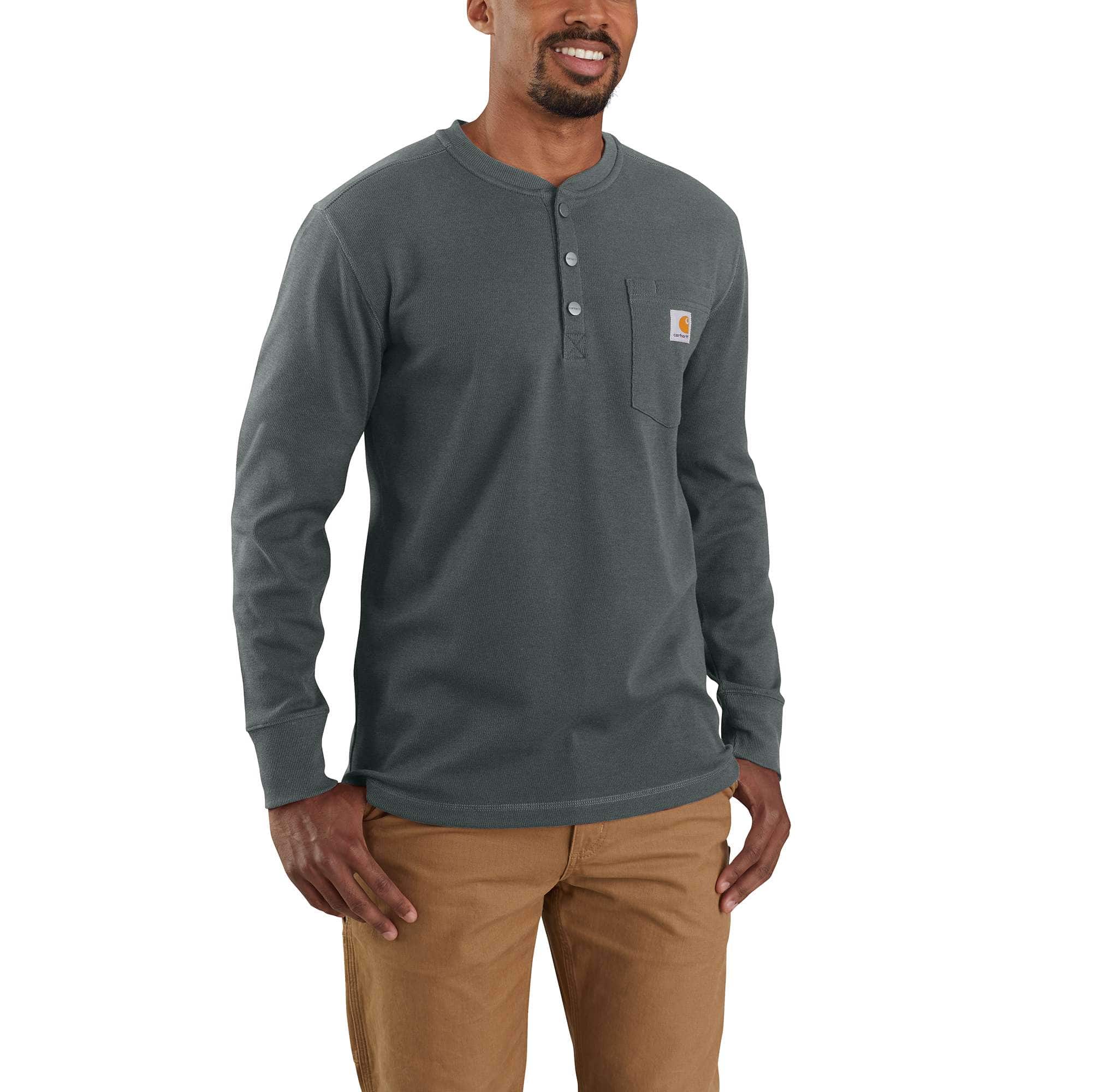 Relaxed Fit Heavyweight Long-Sleeve Henley Pocket Thermal Shirt - Carhartt Outlet