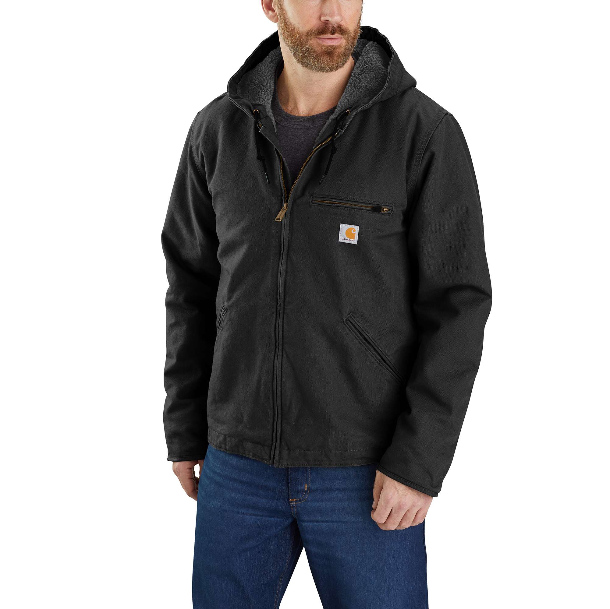 Relaxed Fit Washed Duck Sherpa-Lined Jacket - 3 Warmest Rating - Carhartt Outlet