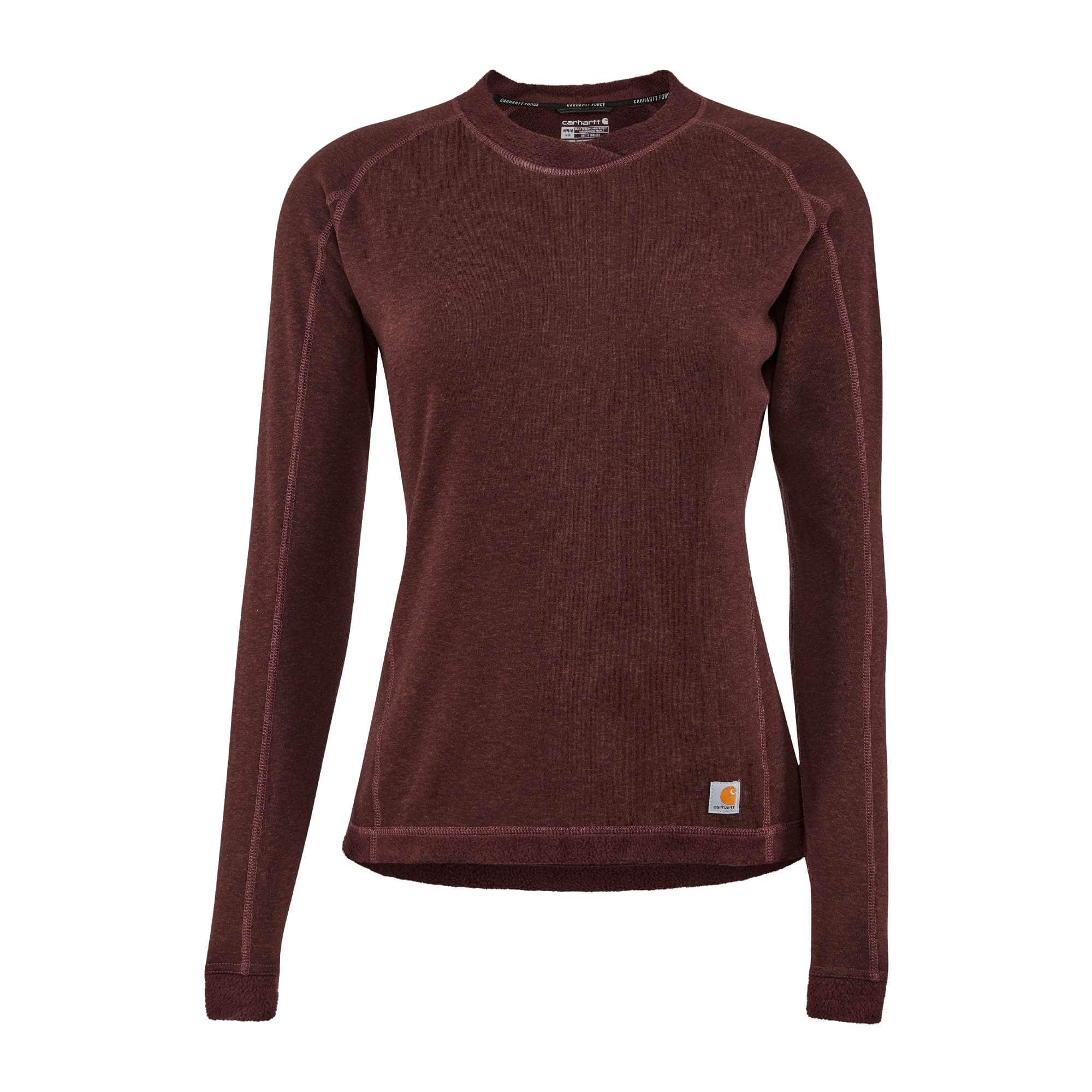Women's Carhartt Force Heavyweight Synthetic Wool-Blend Fleece Base Layer Crewneck Top - Carhartt Outlet