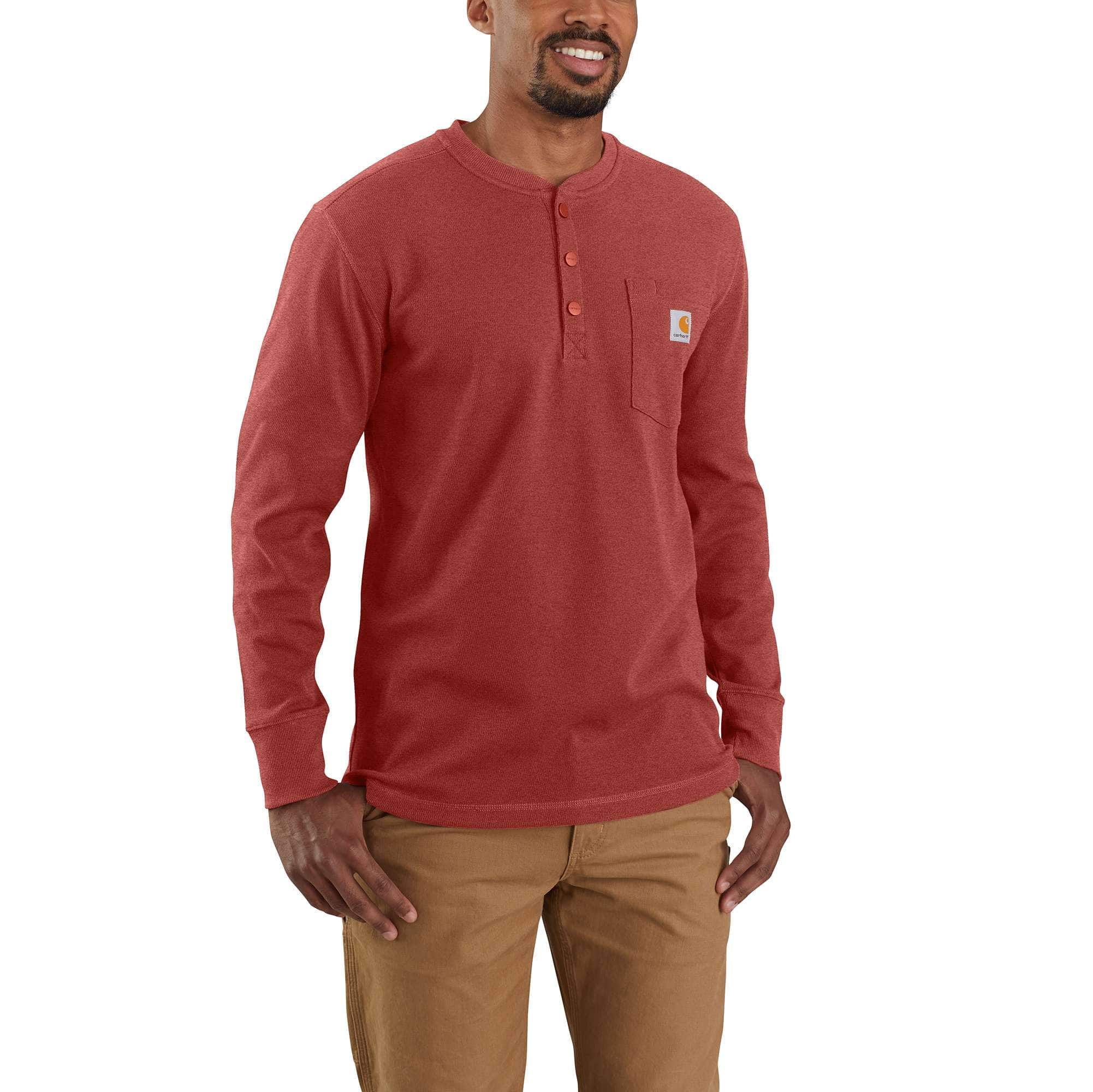 Relaxed Fit Heavyweight Long-Sleeve Henley Pocket Thermal Shirt - Carhartt Outlet