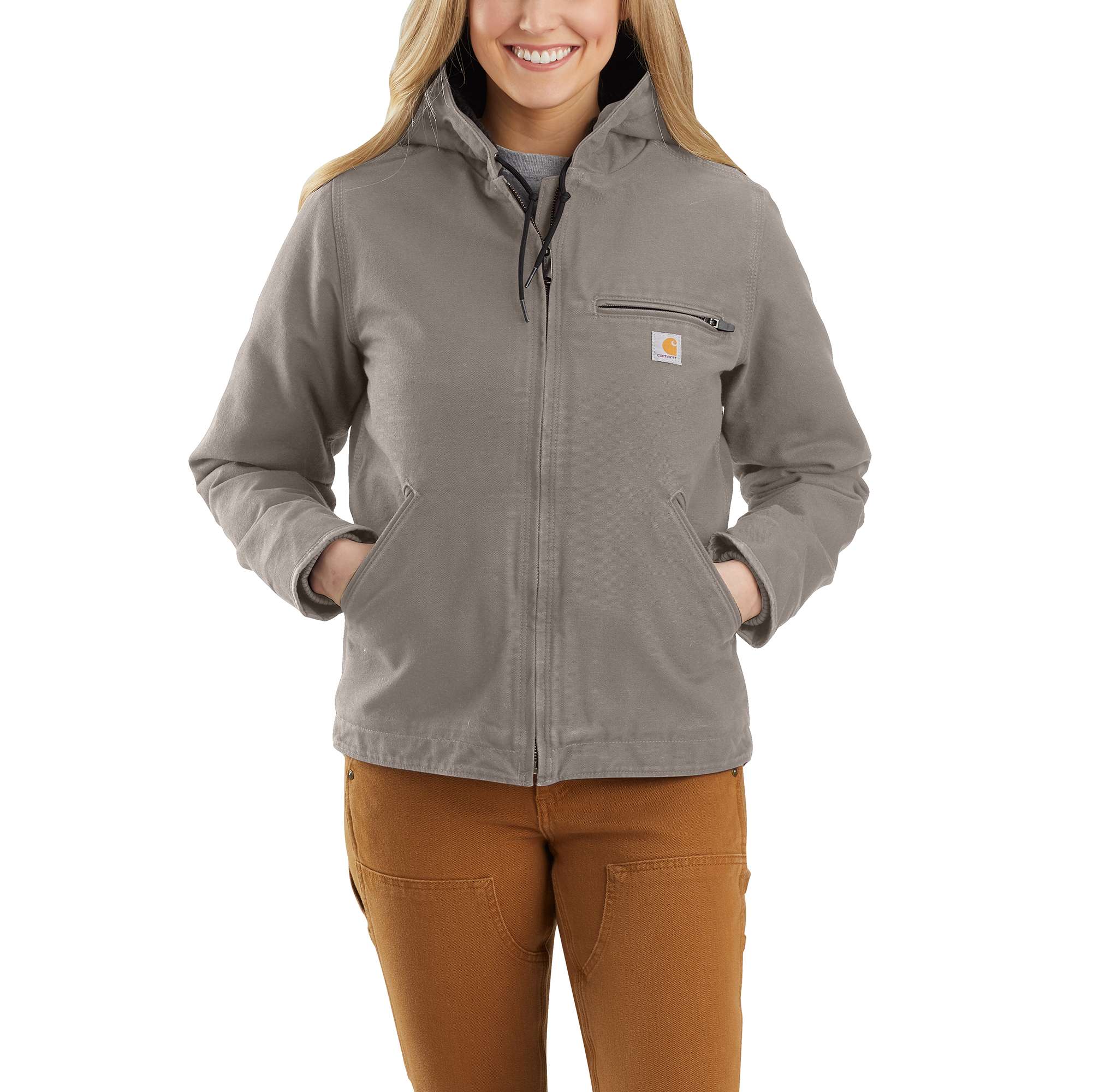 Women's Loose Fit Washed Duck Sherpa Lined Jacket - 3 Warmest Rating - Carhartt Outlet