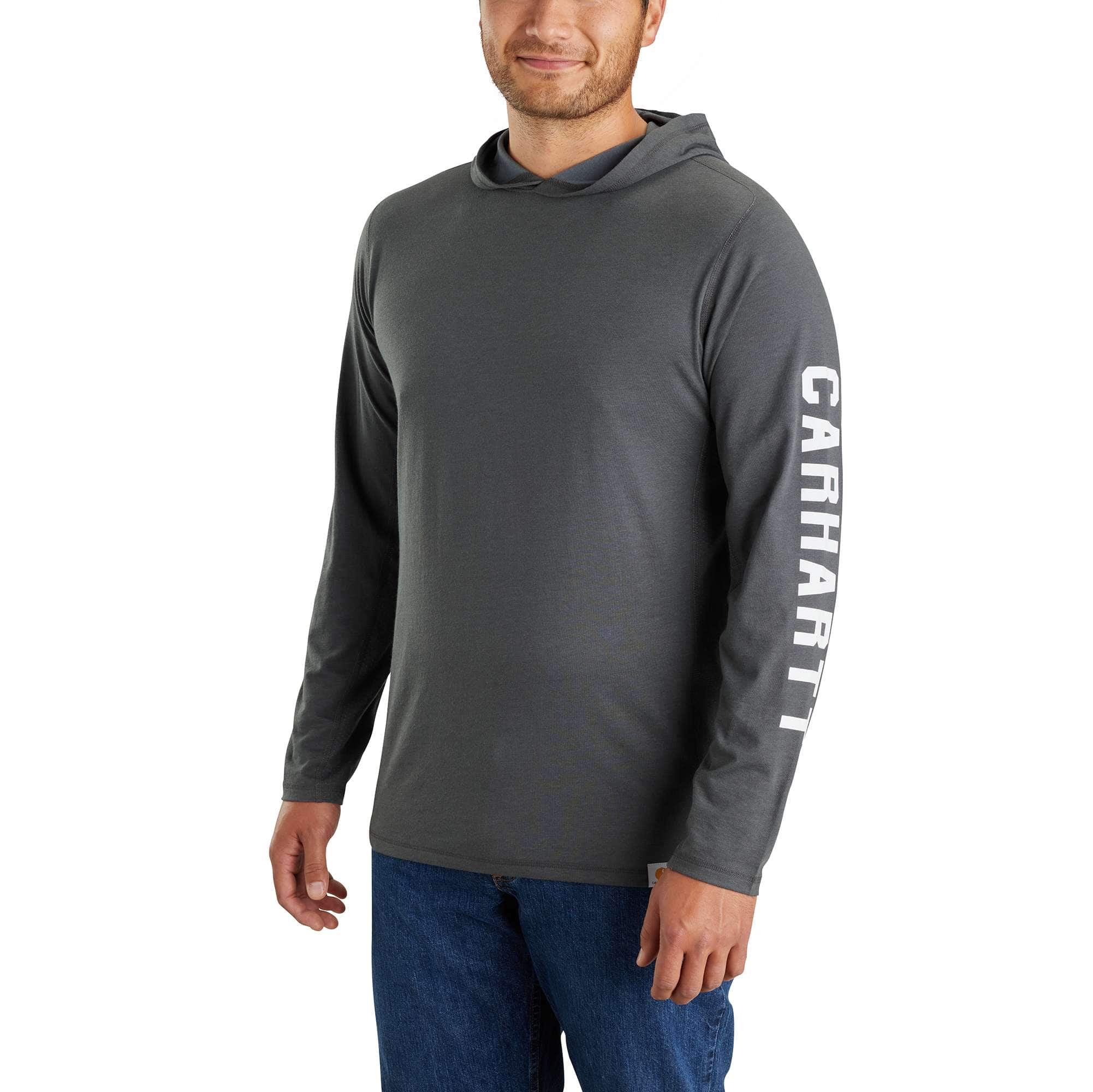 Carhartt Force Relaxed Fit Midweight Long-Sleeve Logo Graphic Hooded T-Shirt - Carhartt Outlet