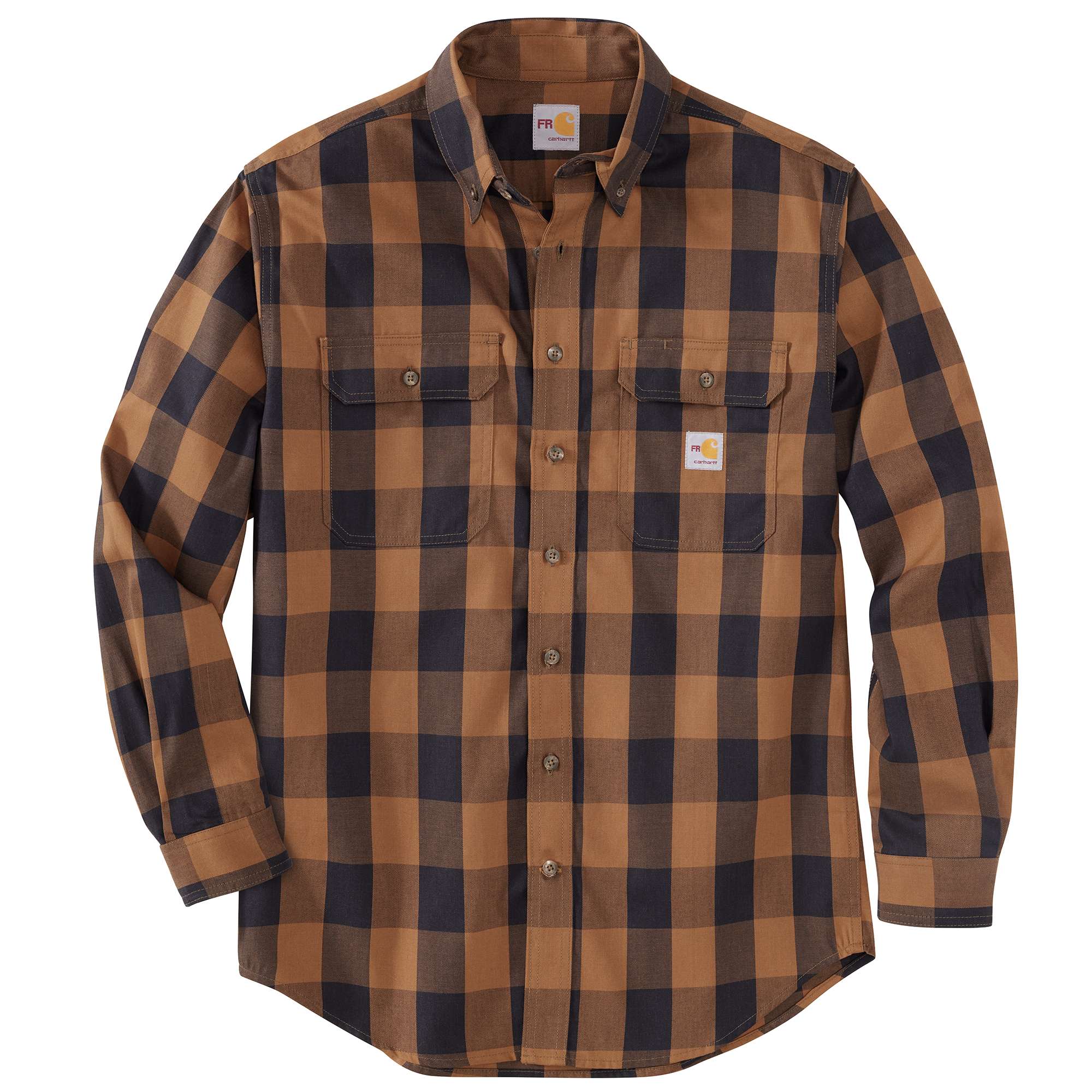 Flame Resistant Force Rugged Flex Loose Fit Twill Long-Sleeve Plaid Shirt - Carhartt Outlet
