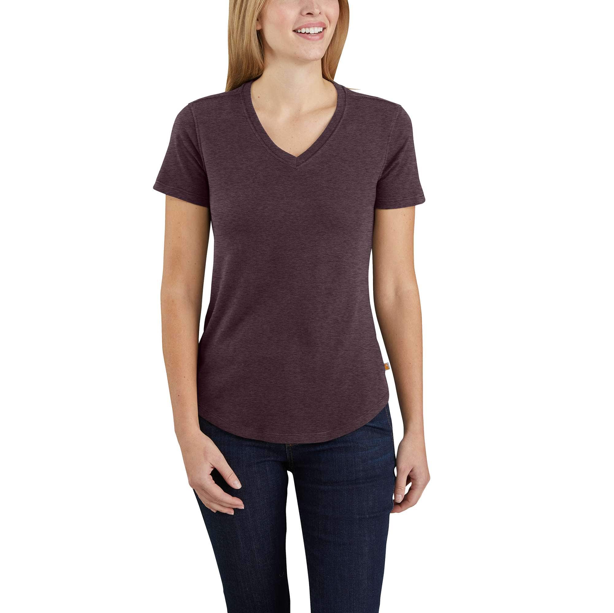 Women's Relaxed Fit Midweight Short Sleeve V Neck T-Shirt - Carhartt Outlet